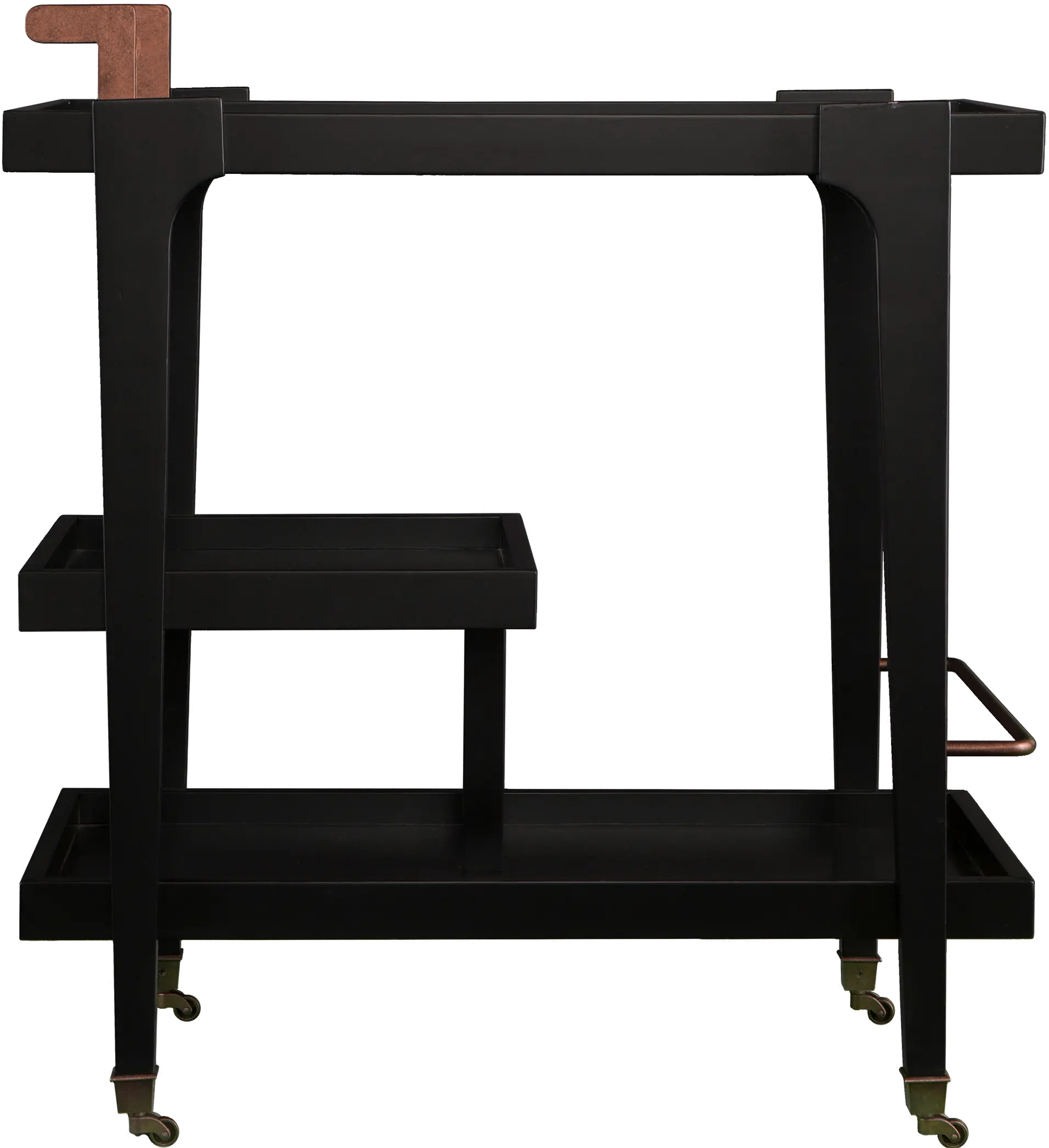 HZ2030 Holly & Martin Zhori Black Midcentury Modern Bar Cart-1