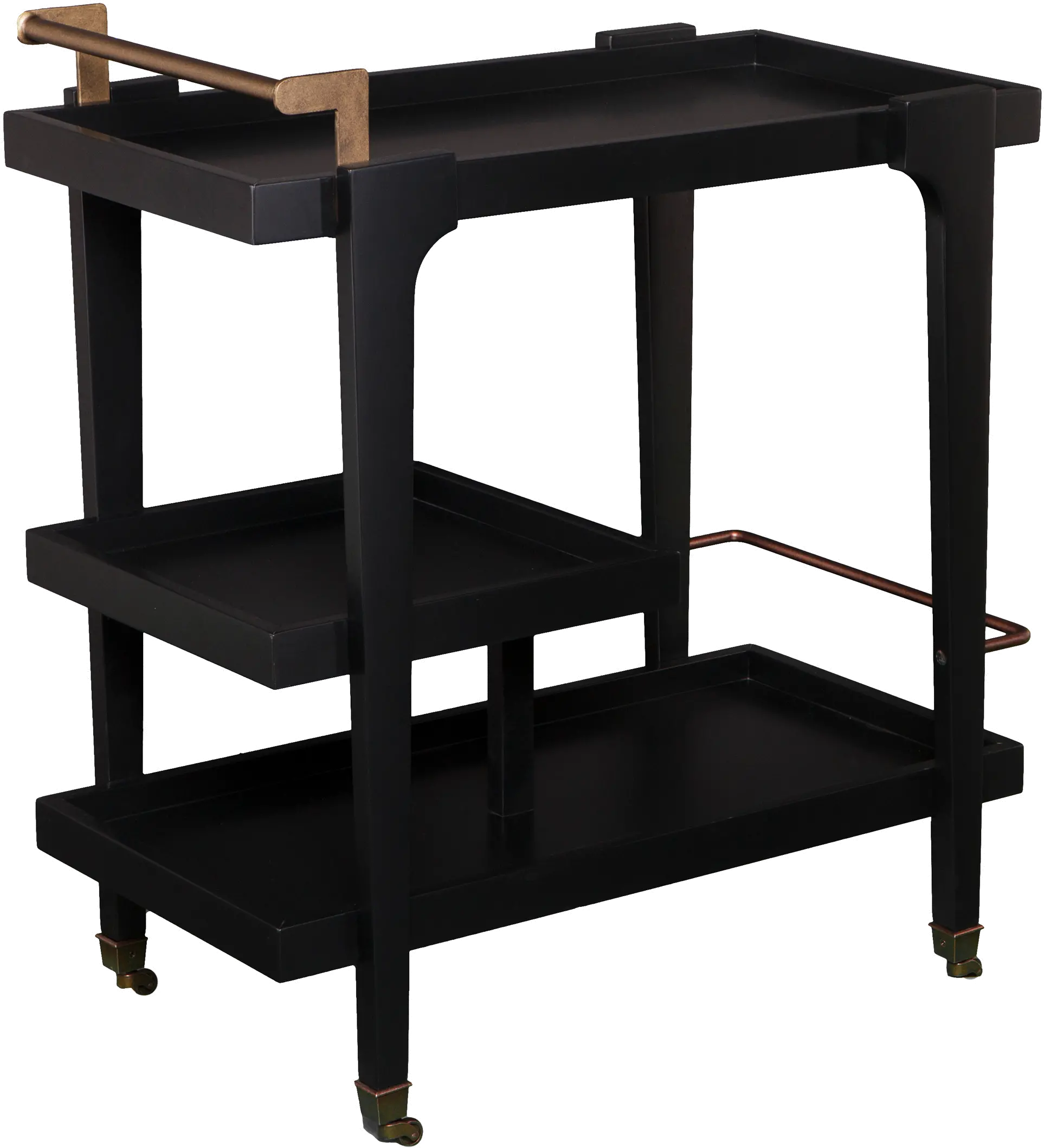 HZ2030 Holly & Martin Zhori Black Midcentury Modern Bar Cart-4