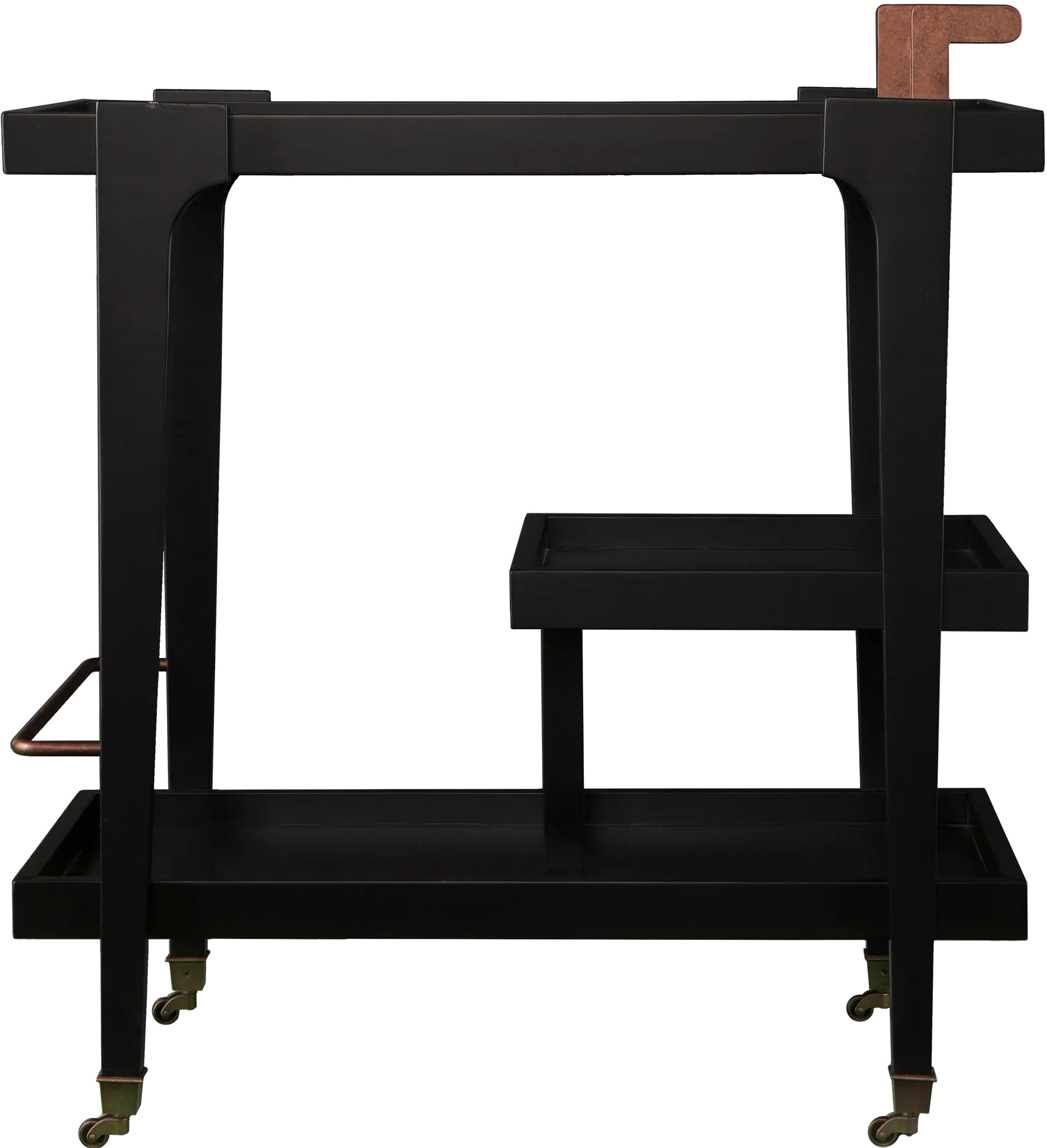 HZ2030 Holly & Martin Zhori Black Midcentury Modern Bar Cart-6
