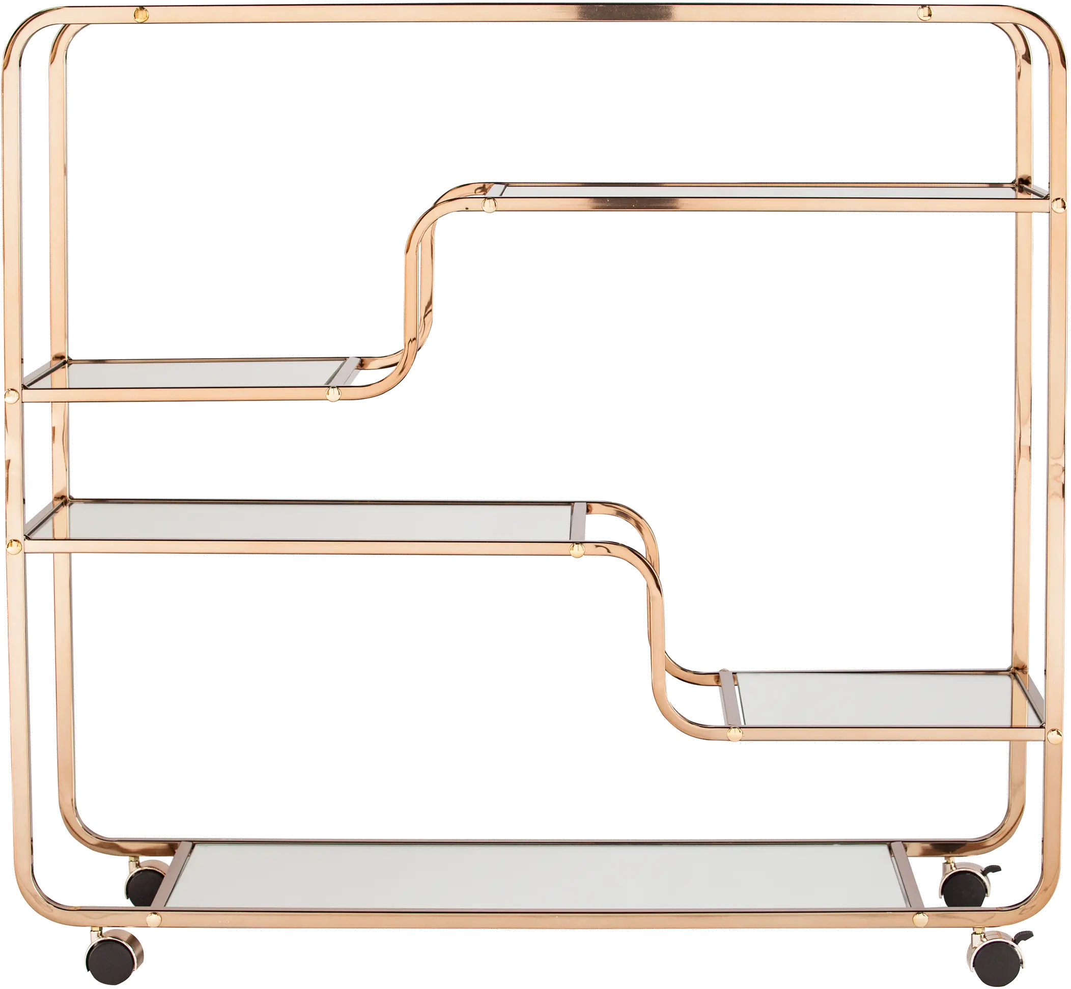 HZ2056 Maylynn Art Deco Champagne Mirrored Bar Cart-6