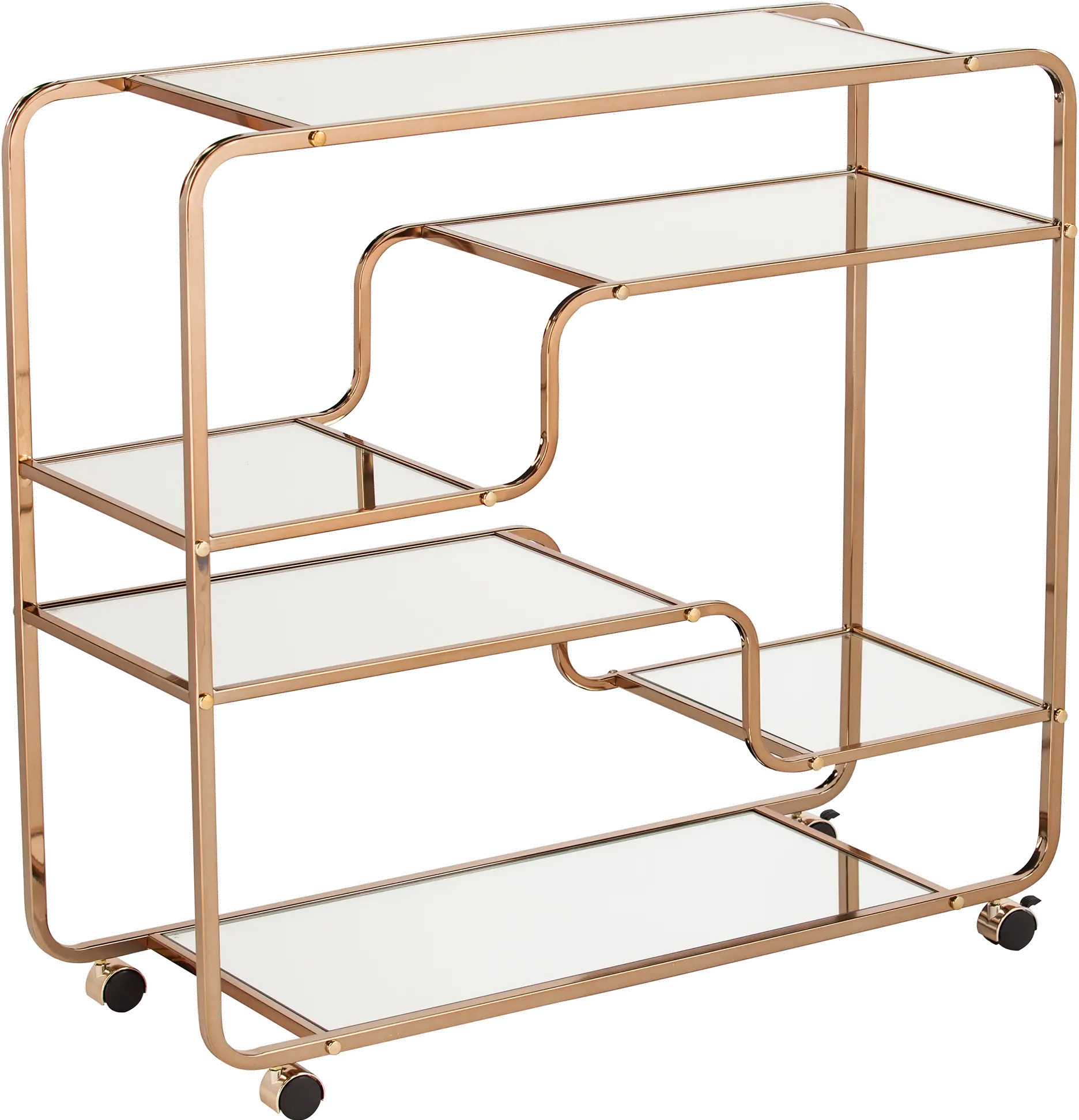 HZ2056 Maylynn Art Deco Champagne Mirrored Bar Cart-7