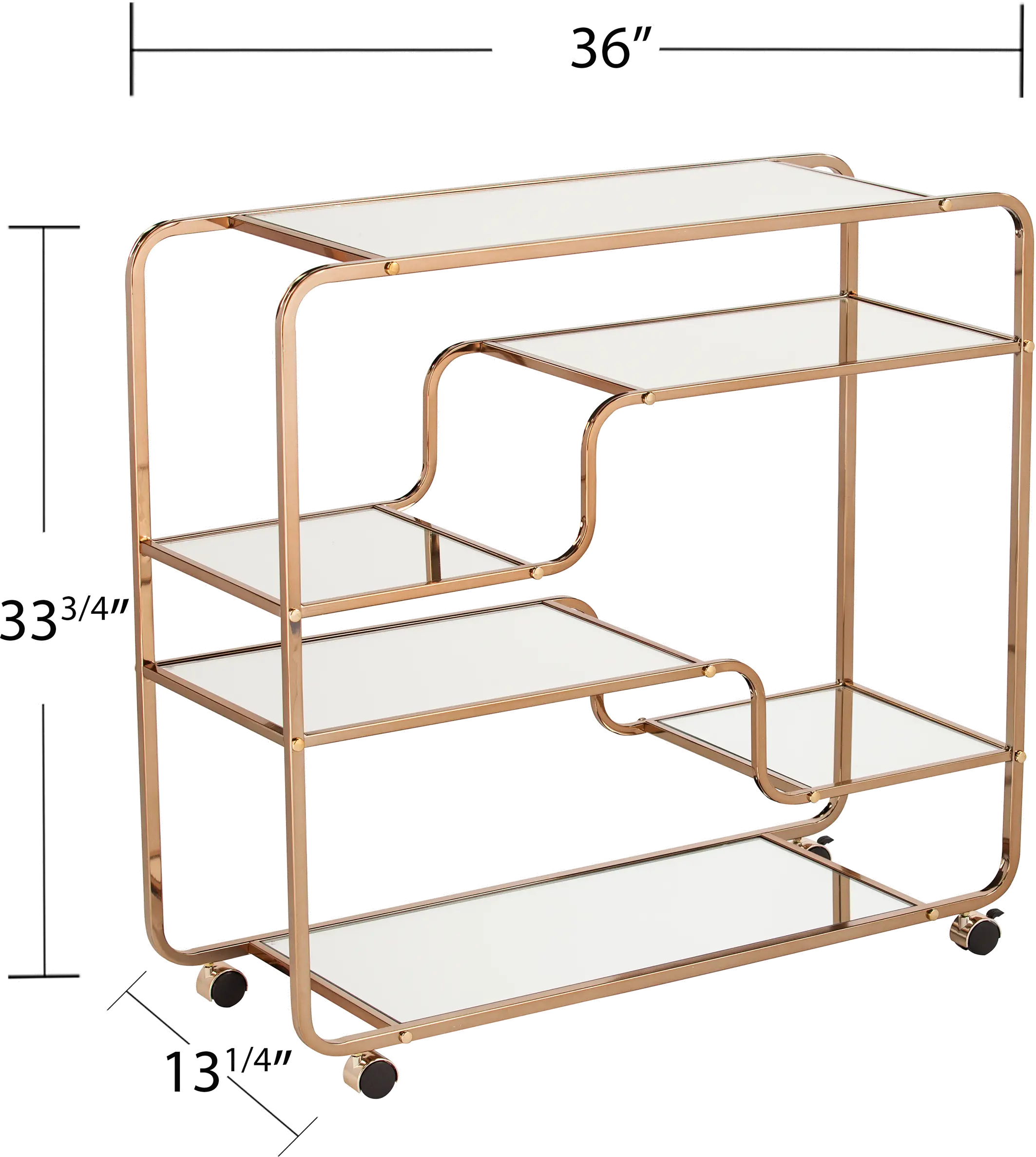 HZ2056 Maylynn Art Deco Champagne Mirrored Bar Cart-9