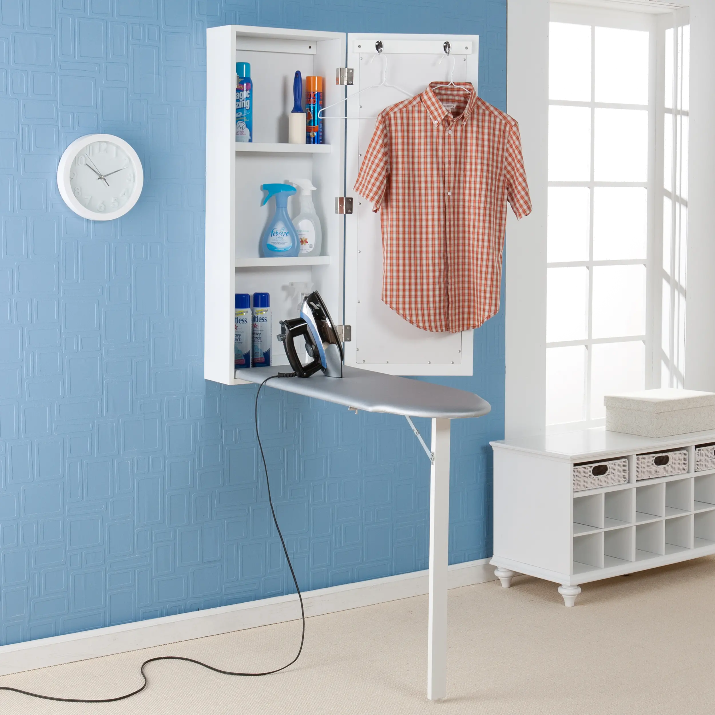 HZ3480 Rowden Off-White Wall Mount Ironing Center-2