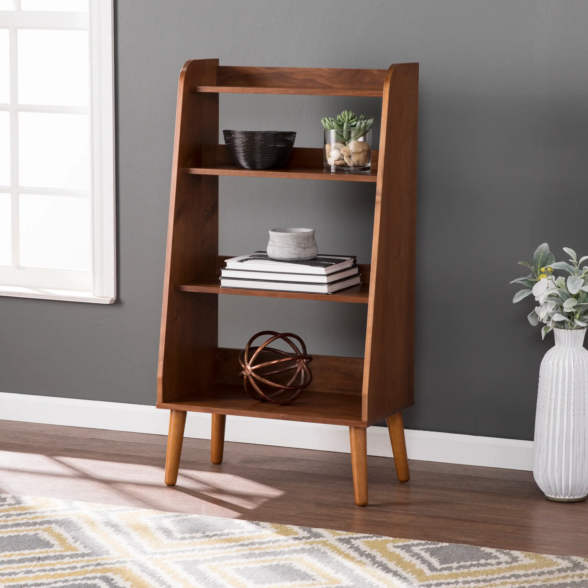 HZ4052 Berritza Small Walnut Bookshelf-2