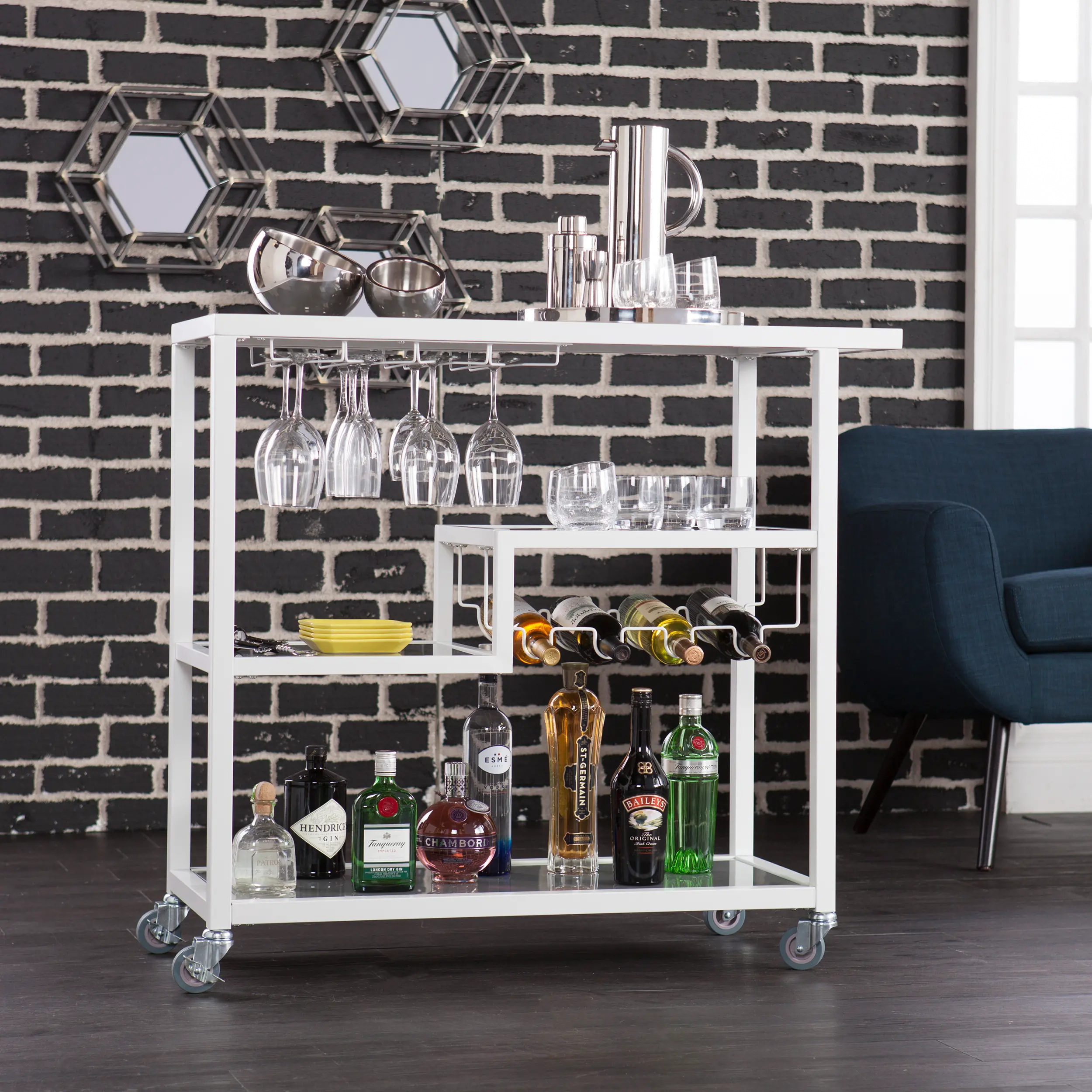 HZ8818 Holly & Martin Zephs White Bar Cart-2