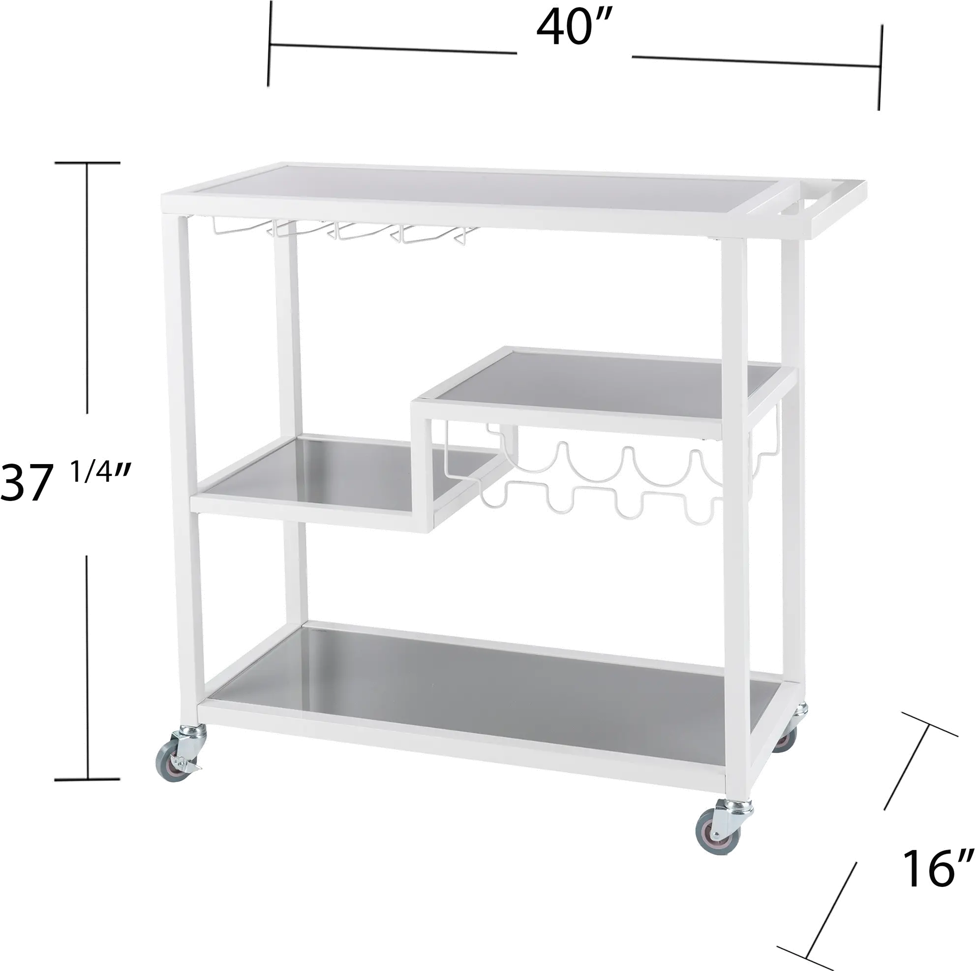 HZ8818 Holly & Martin Zephs White Bar Cart-5