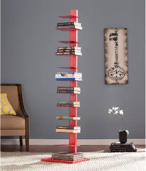 Stewartby Bright Blue Spine Tower Bookshelf | RC Willey