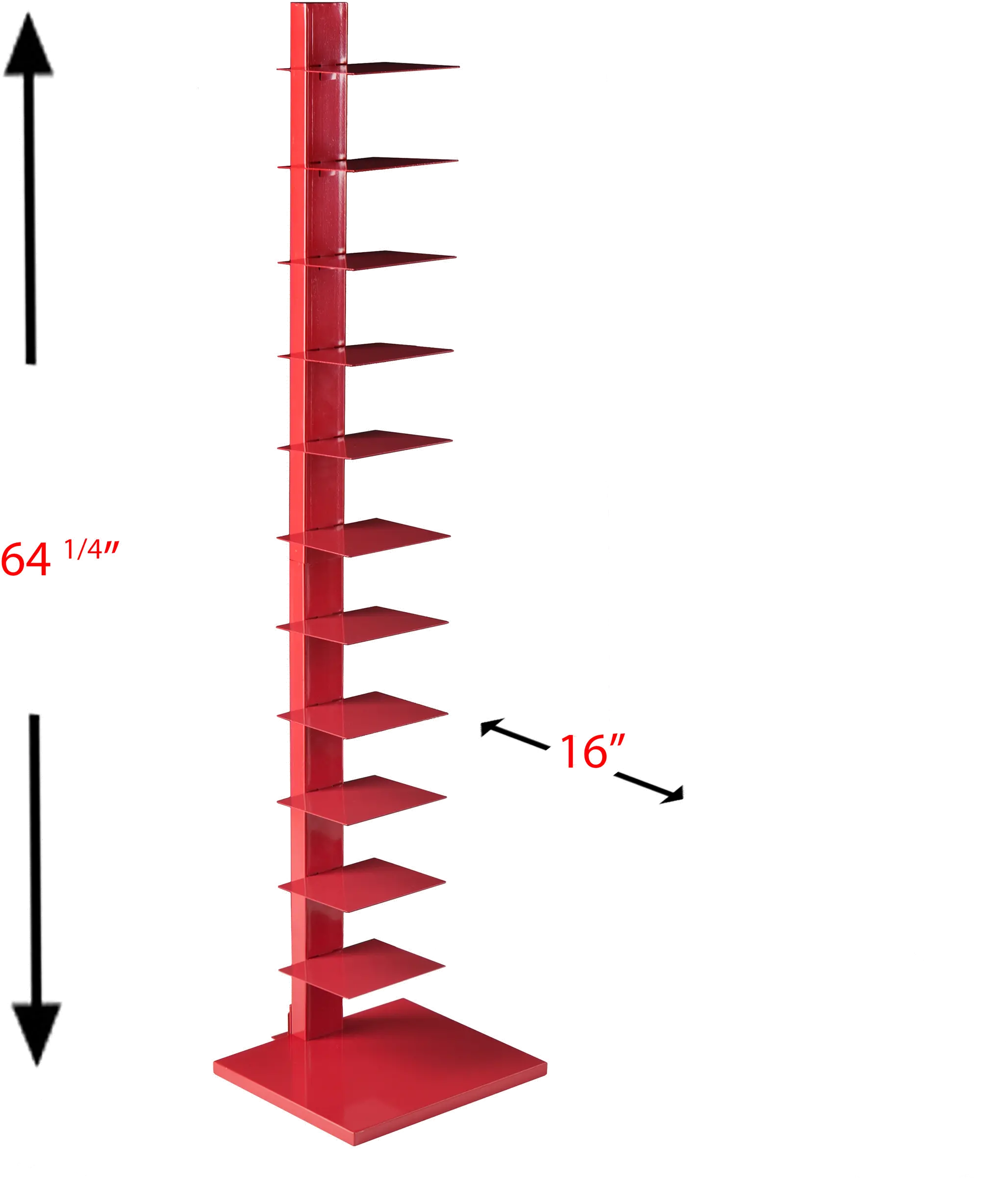 HZ9492 Stewartby Poppy Red Spine Tower Bookshelf-5