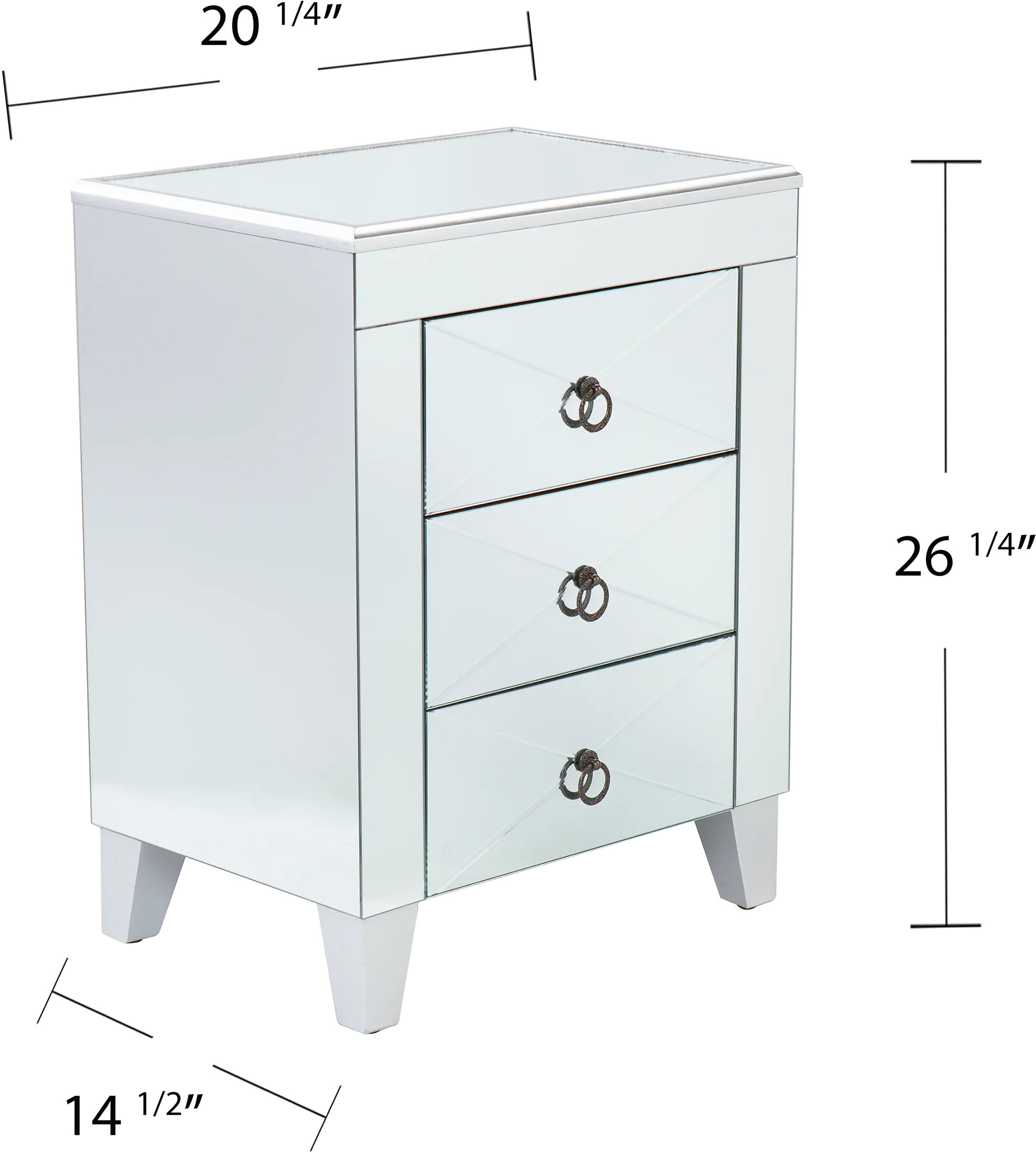 OC0792 Cresheim Mirrored End Table with Drawers-10