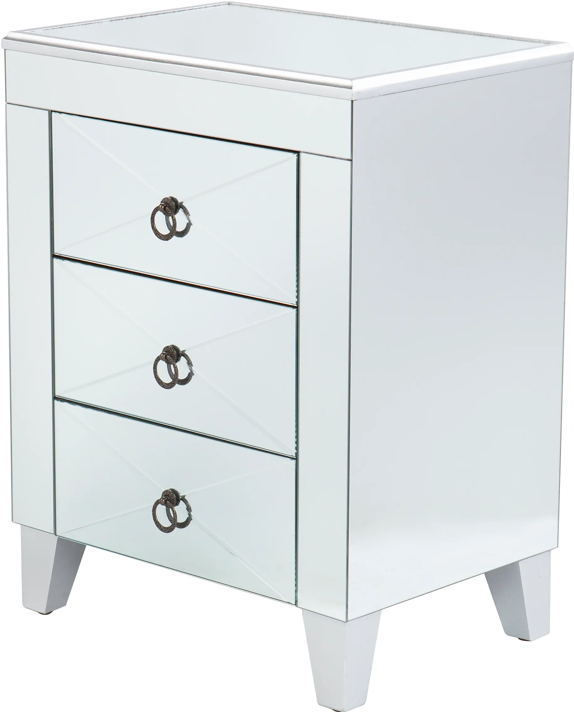 OC0792 Cresheim Mirrored End Table with Drawers-5