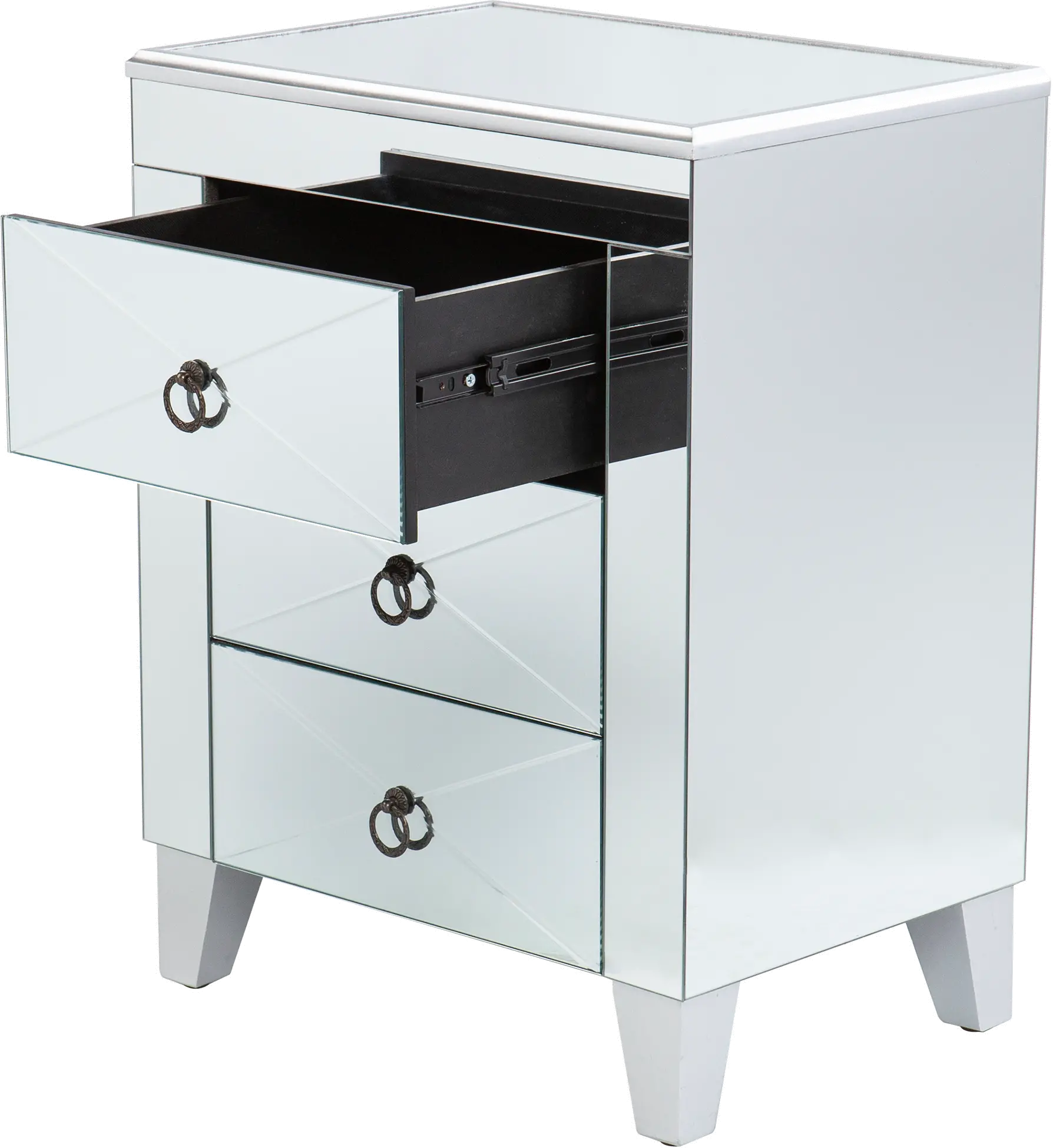 OC0792 Cresheim Mirrored End Table with Drawers-8