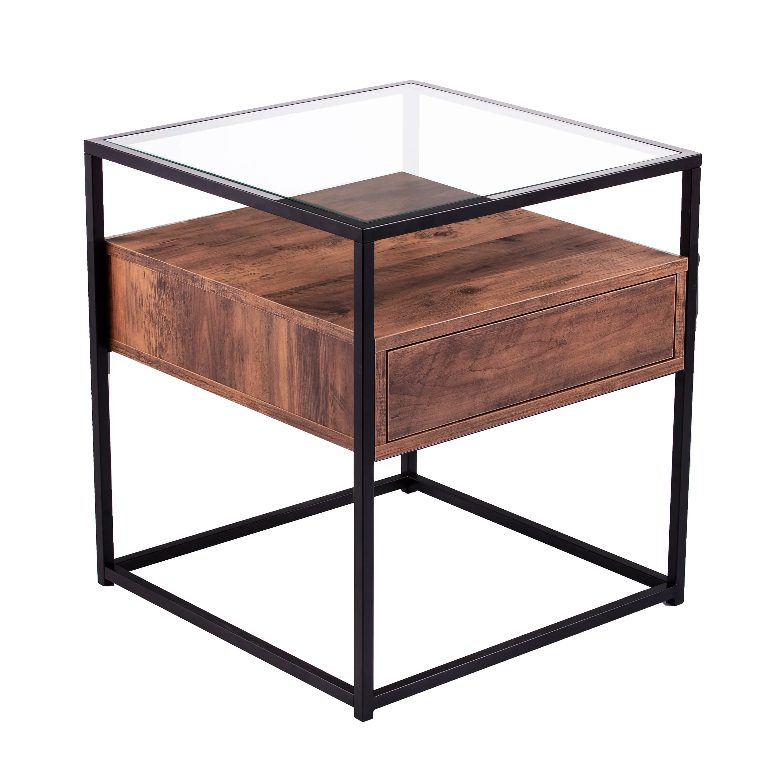 OC1014106 Olivern Glass-Top Industrial End Table-1
