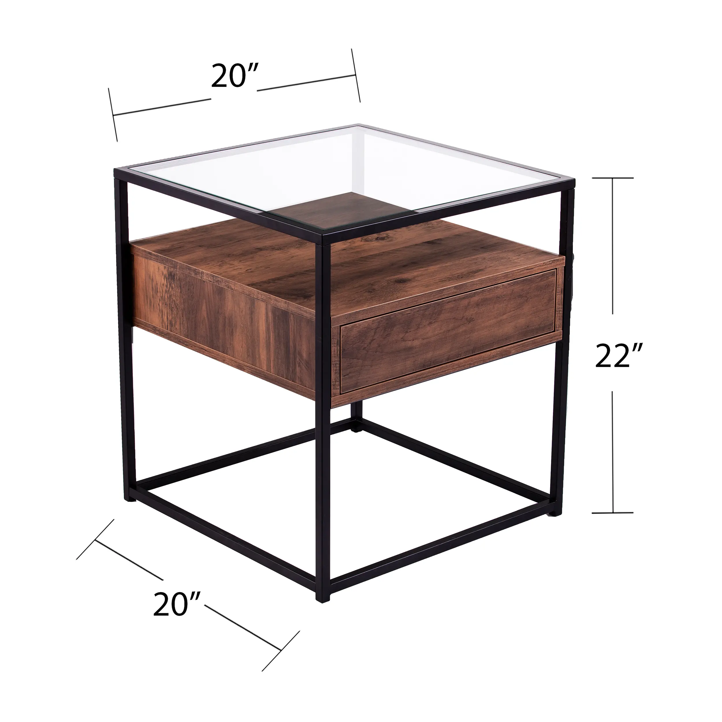 OC1014106 Olivern Glass-Top Industrial End Table-3