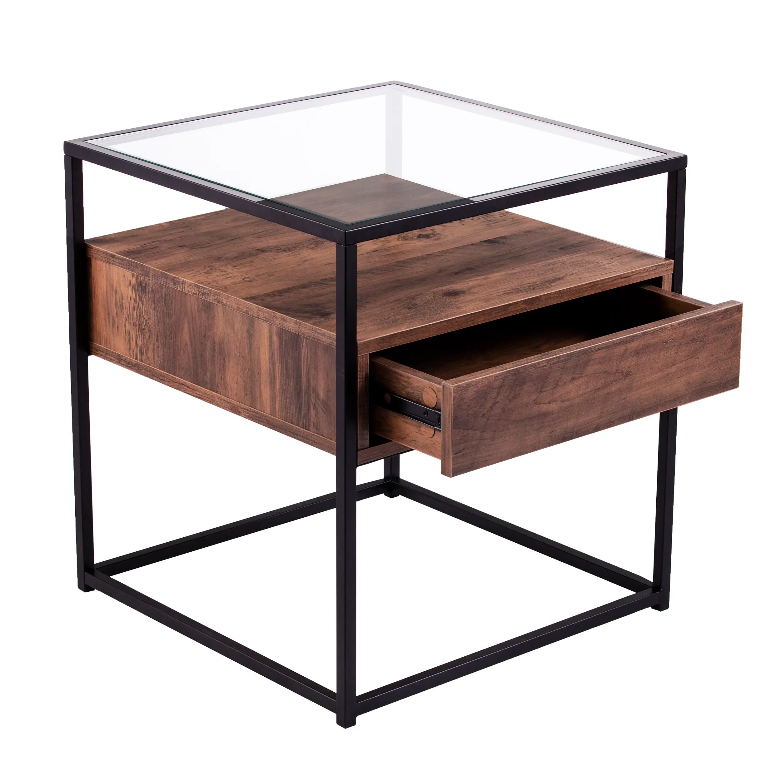 OC1014106 Olivern Glass-Top Industrial End Table-5