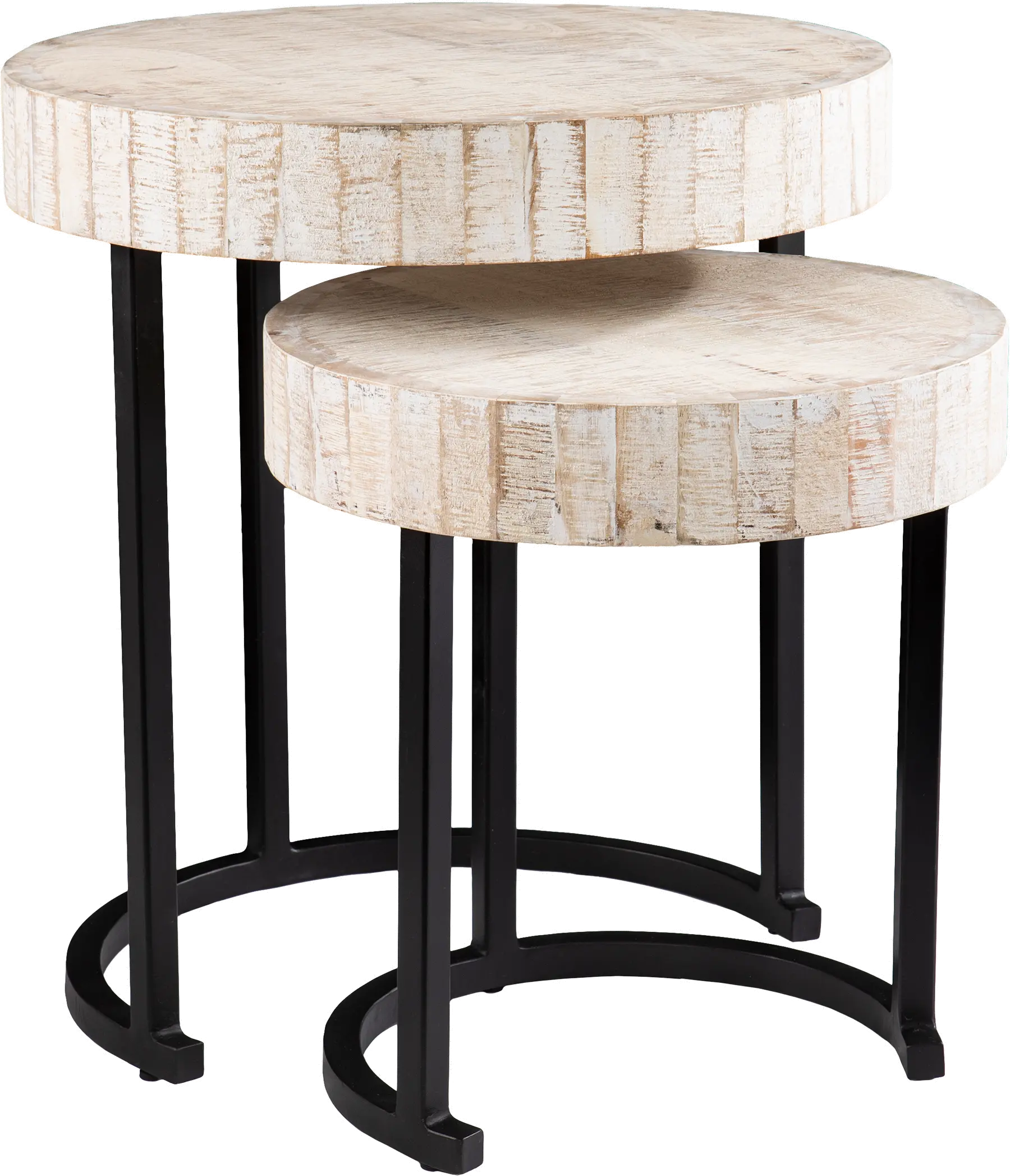 OC1097004 Kennerly Weathered White Nesting Side Tables – Set of 2-1