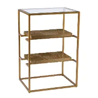 OC1098206 Penketh Gold End Table with Glass-Top
