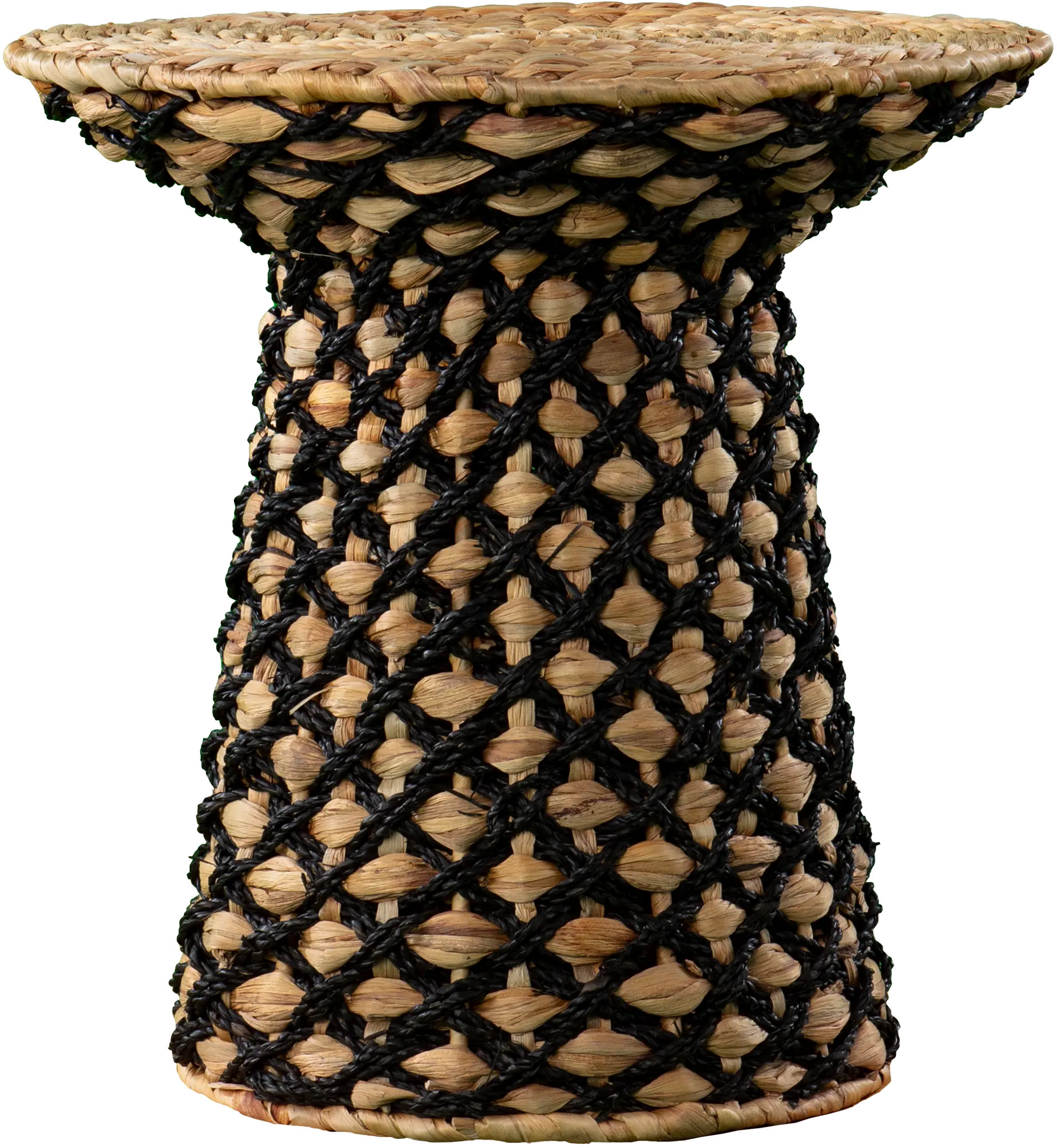 OC1118006 Bogardy Black & Brown Woven Accent Table-1