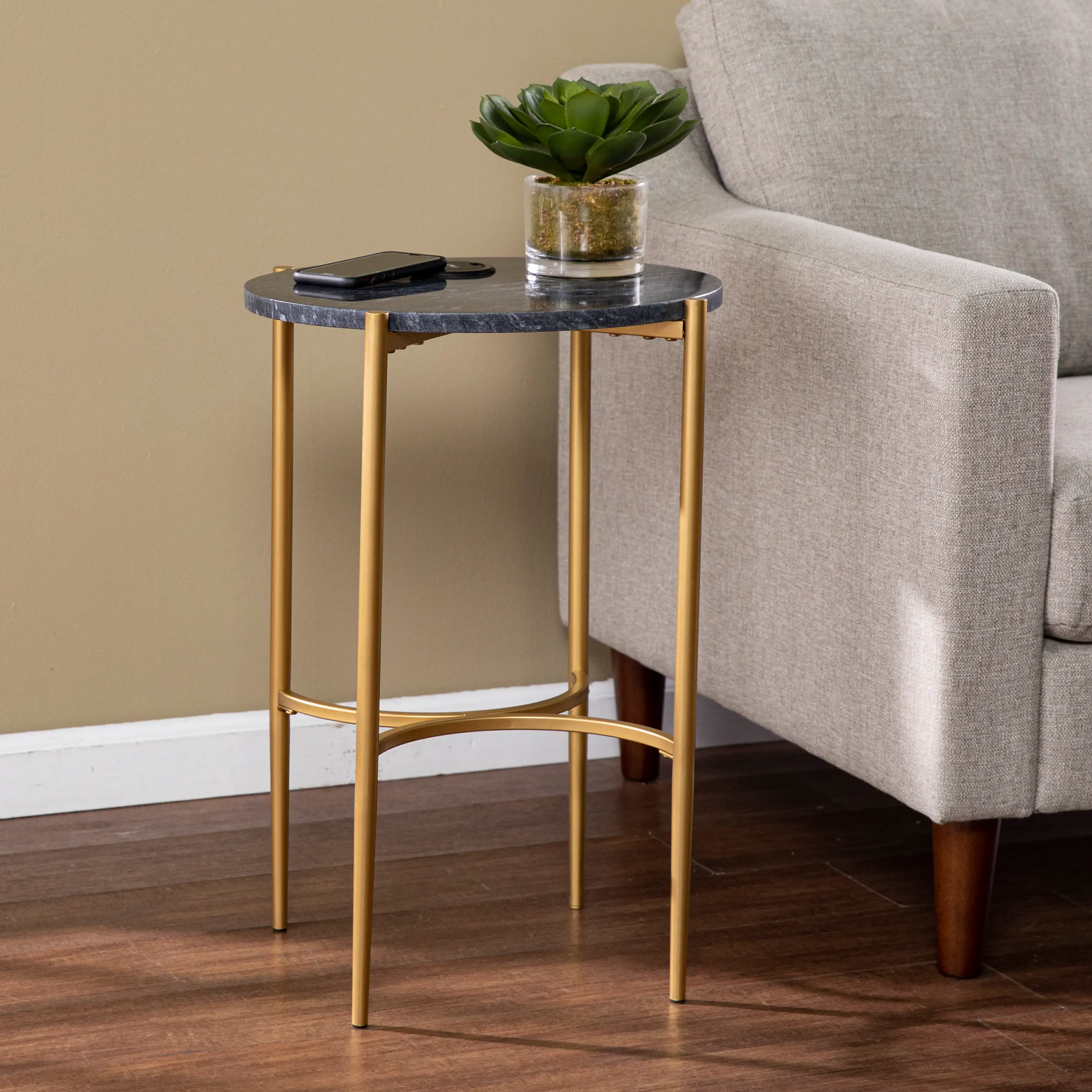OC1134606 Clarvin Round Side Table with Wireless Charging Station-2