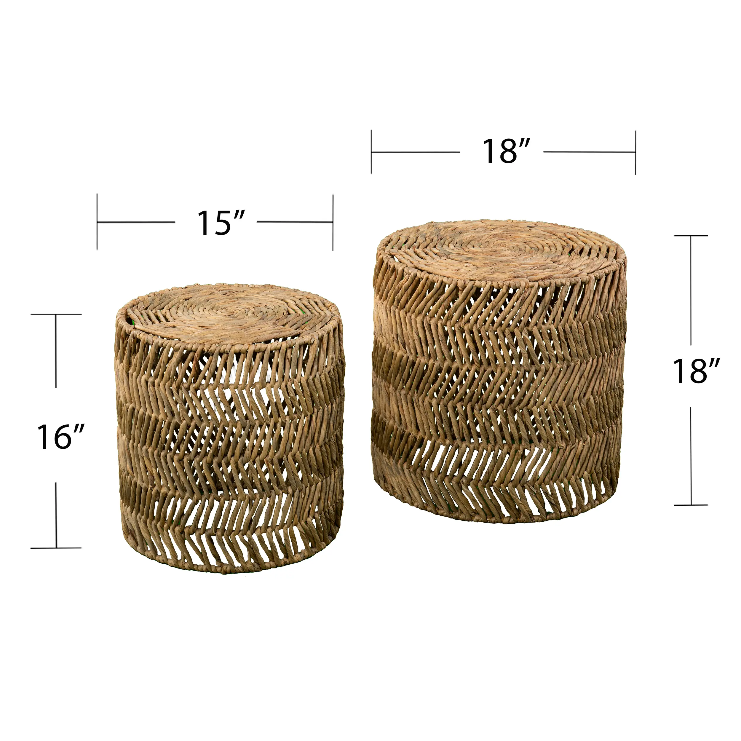 OC1153604 Davari Water Hyacinth Round Accent Tables – Set of 2-5