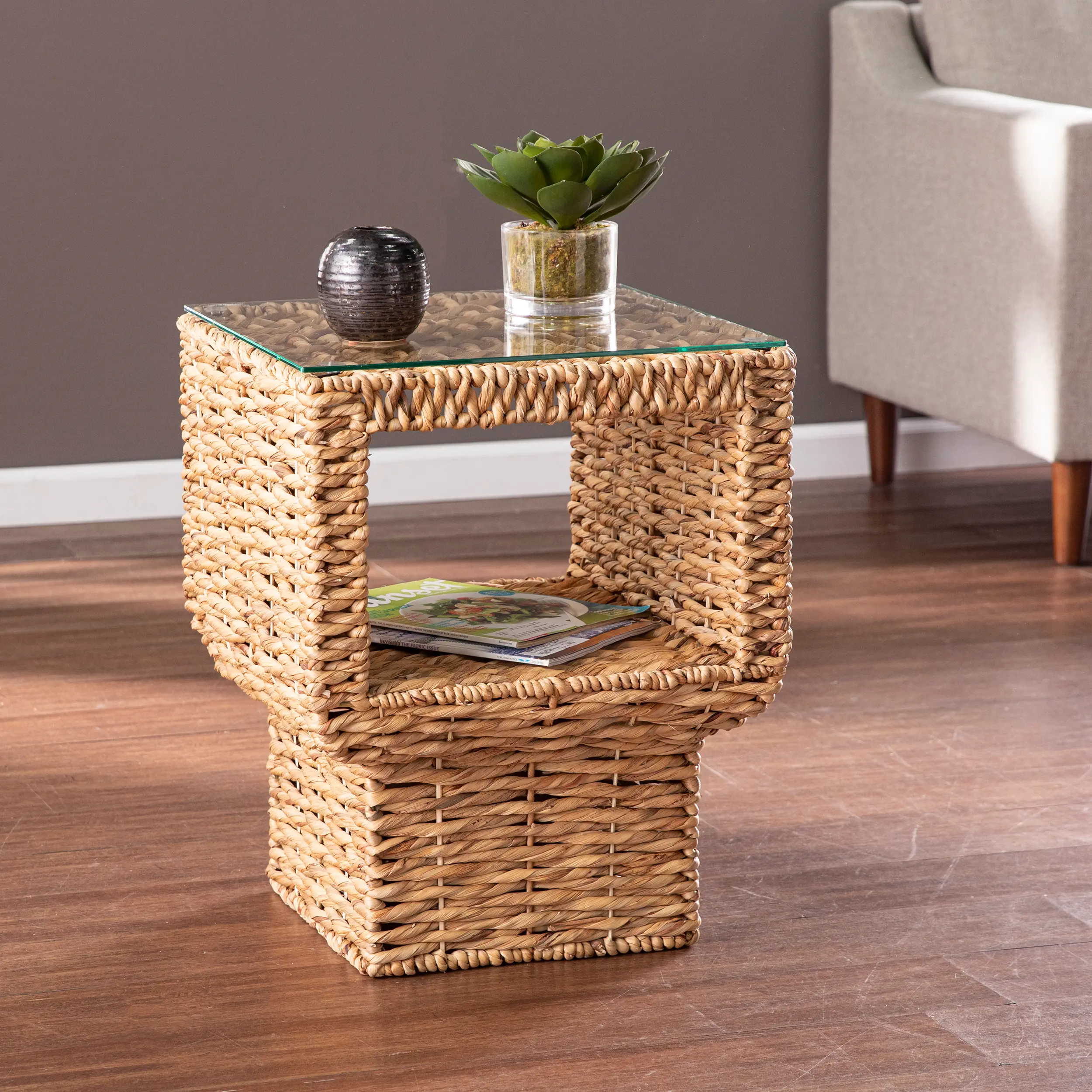 OC1157706 Pallston Water Hyacinth Square Accent Table-2