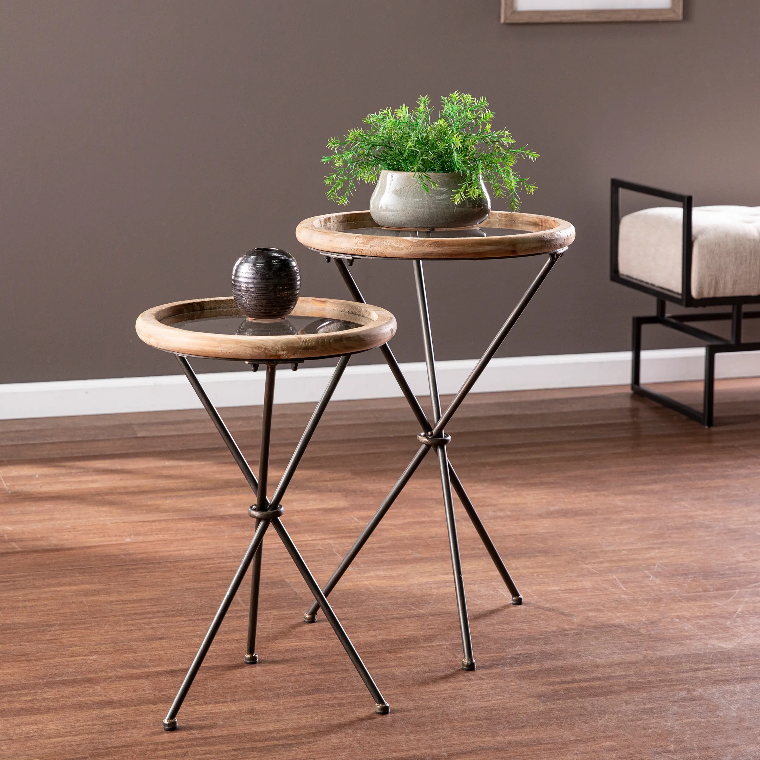 OC1159904 Crellon Glass-Top Accent Tables – Set of 2-2