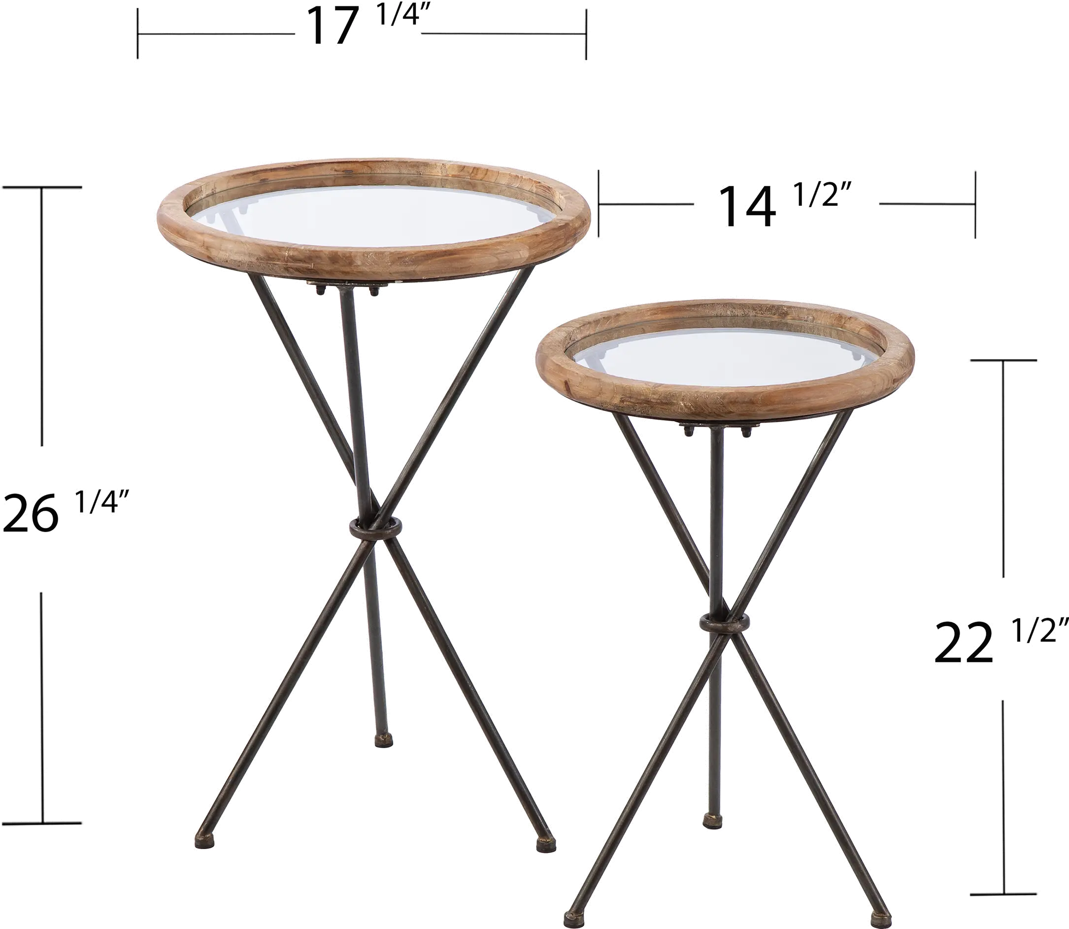 OC1159904 Crellon Glass-Top Accent Tables – Set of 2-5
