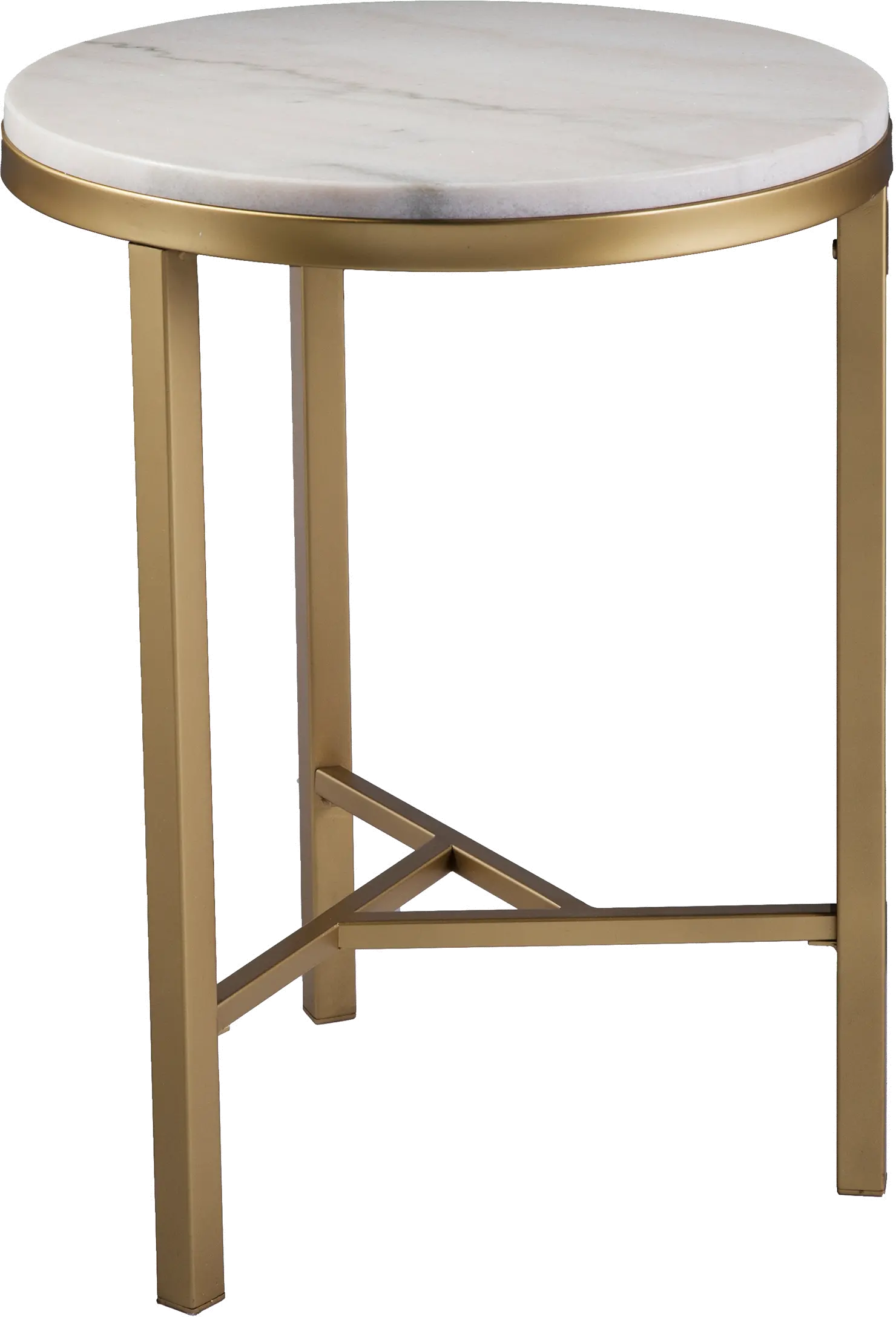 OC1749 Garza Marble & Champagne Round Side Table-1