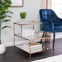 OC2205 Knox Gold Mirrored Accent Table