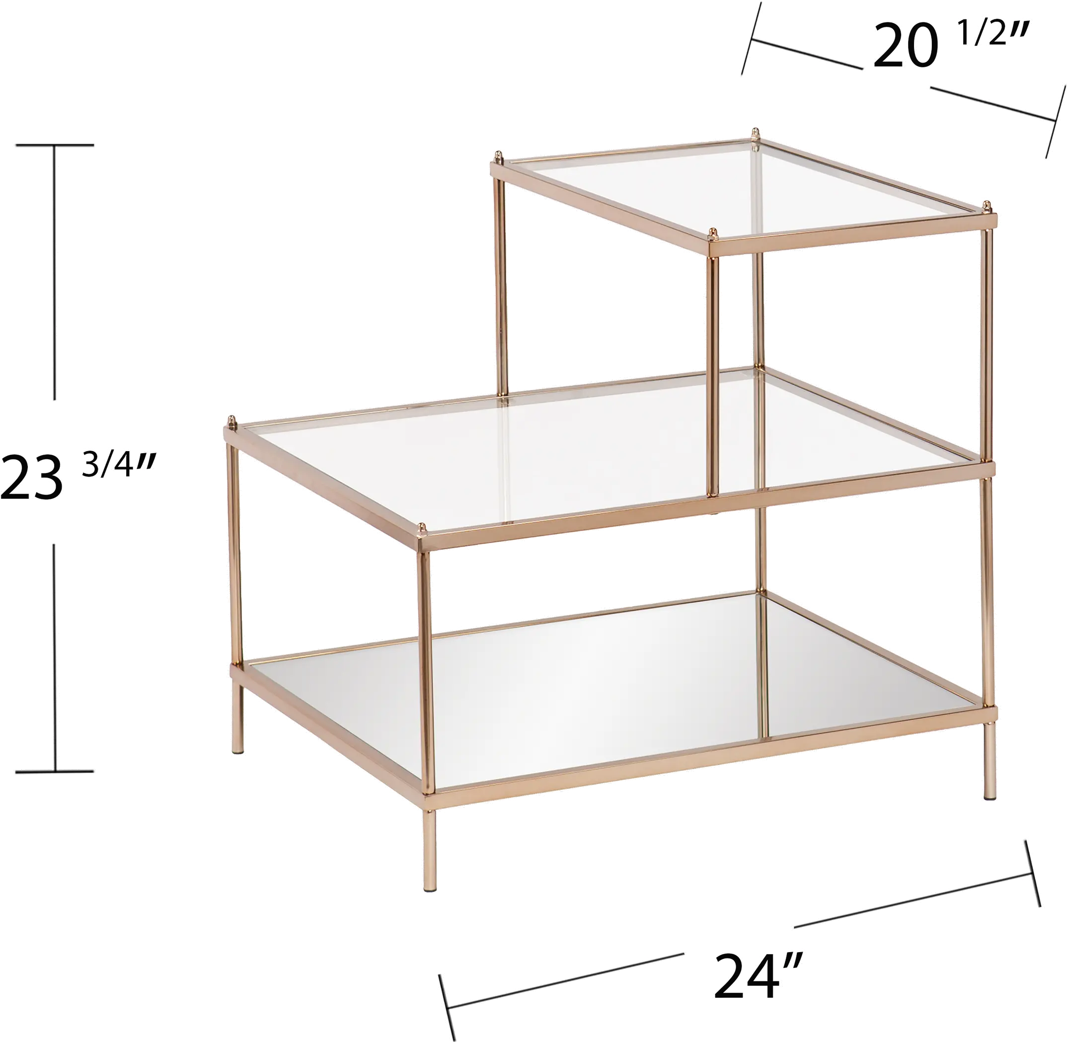 OC2205 Knox Gold Mirrored Accent Table-5