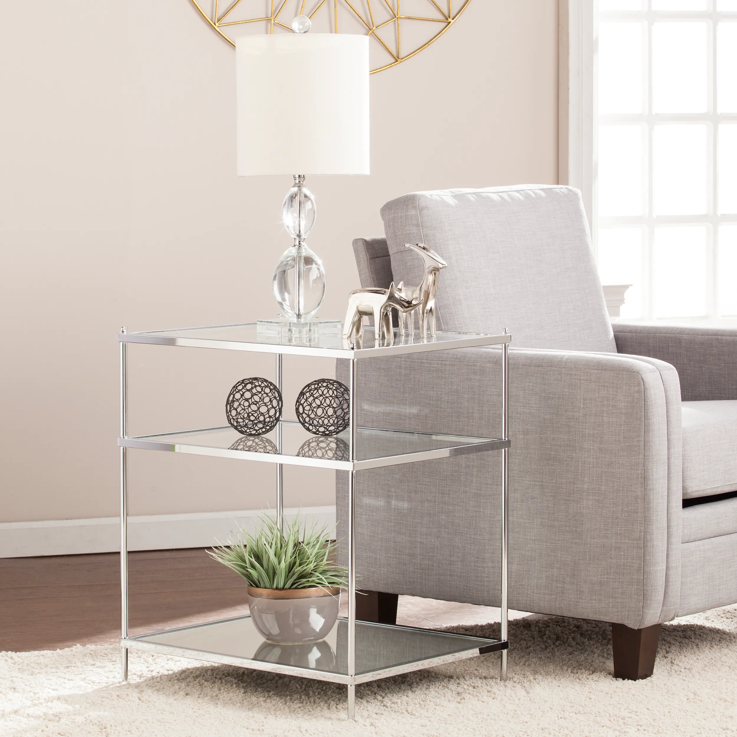 OC5204 Knox Chrome Mirrored Side Table-2
