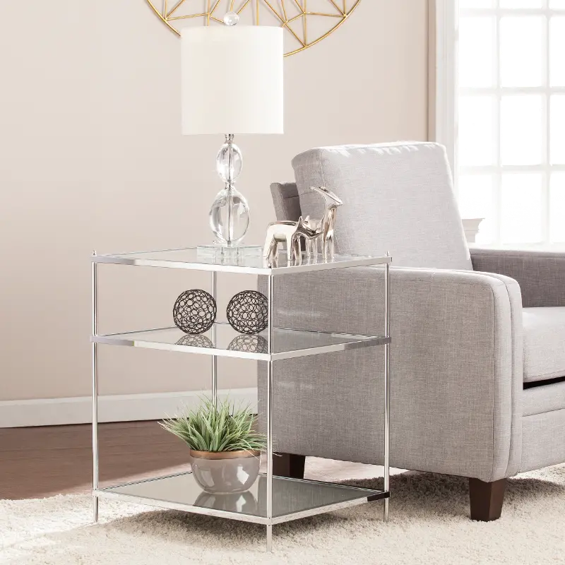 Knox Chrome Mirrored Side Table