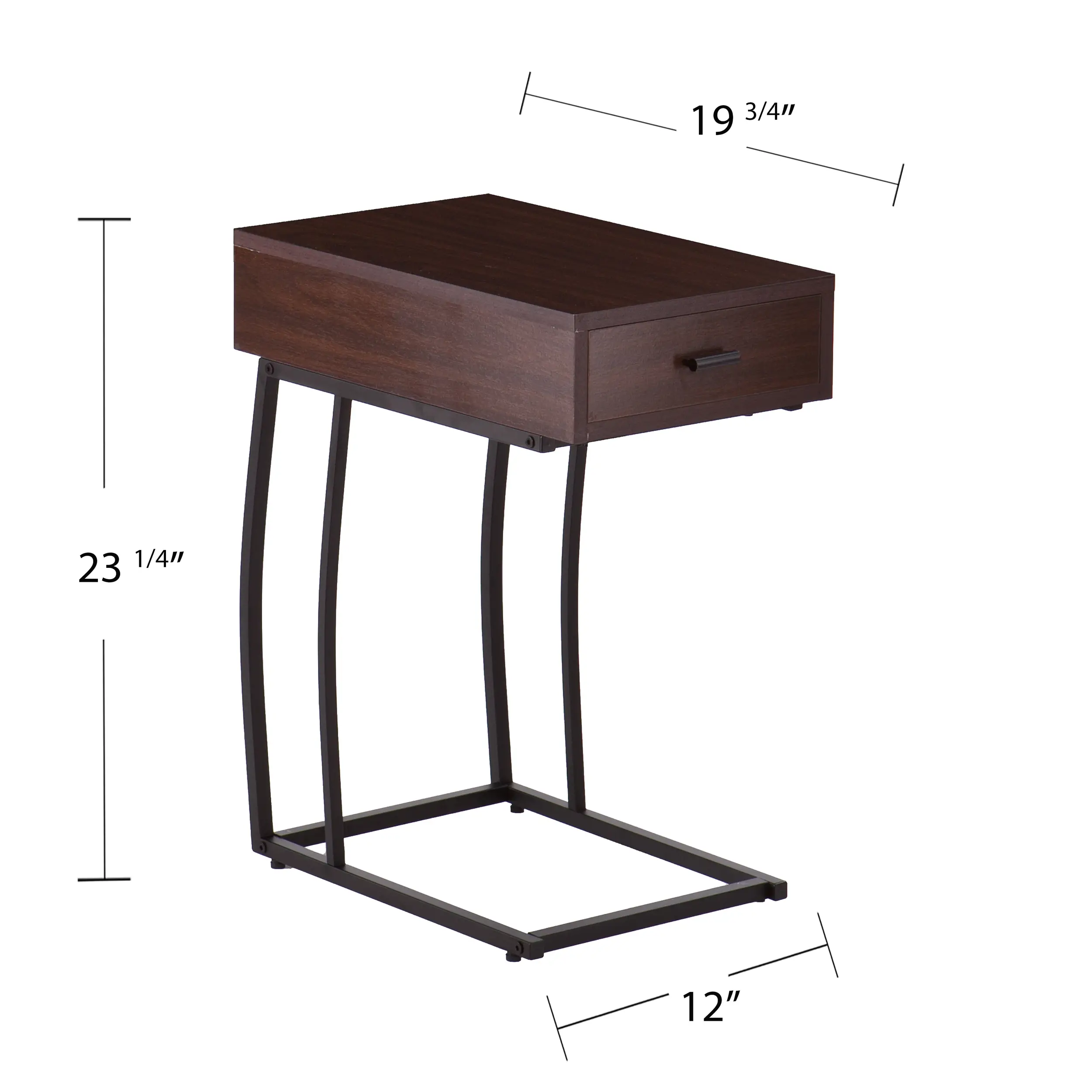 OC9027 Porten Walnut Side Table with USB-3