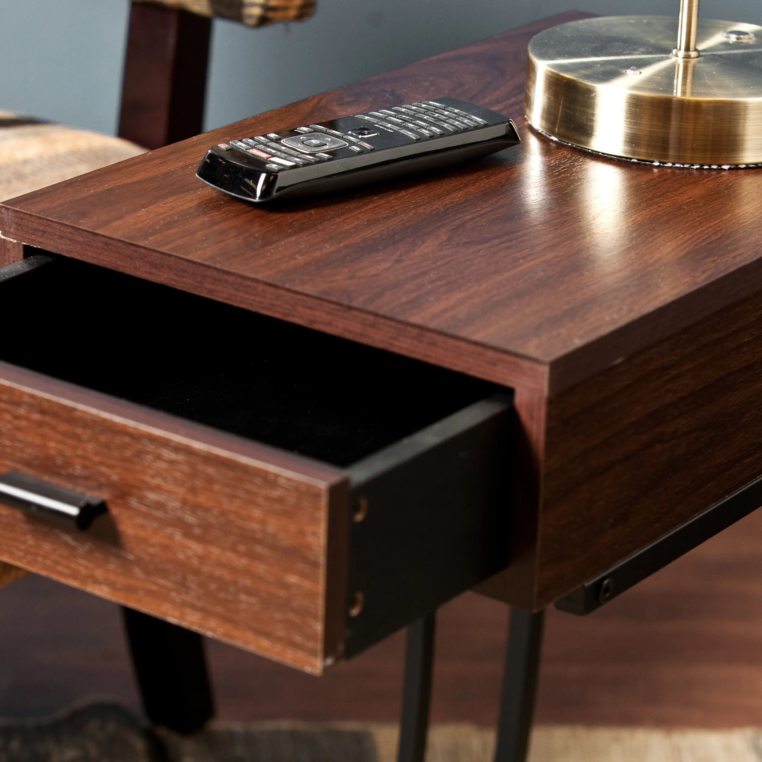 OC9027 Porten Walnut Side Table with USB-7