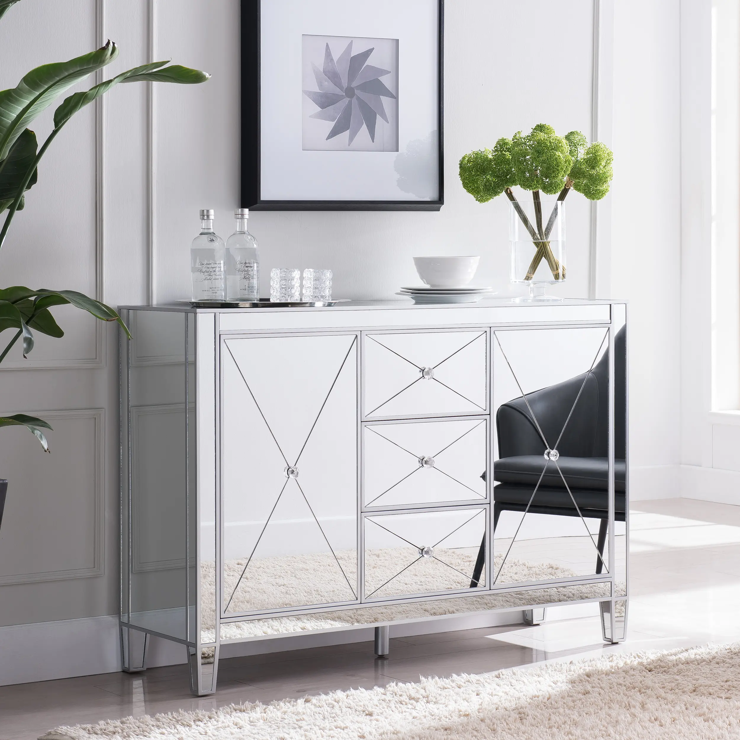OC9150 Mirage 3-Drawer Mirrored Cabinet-2