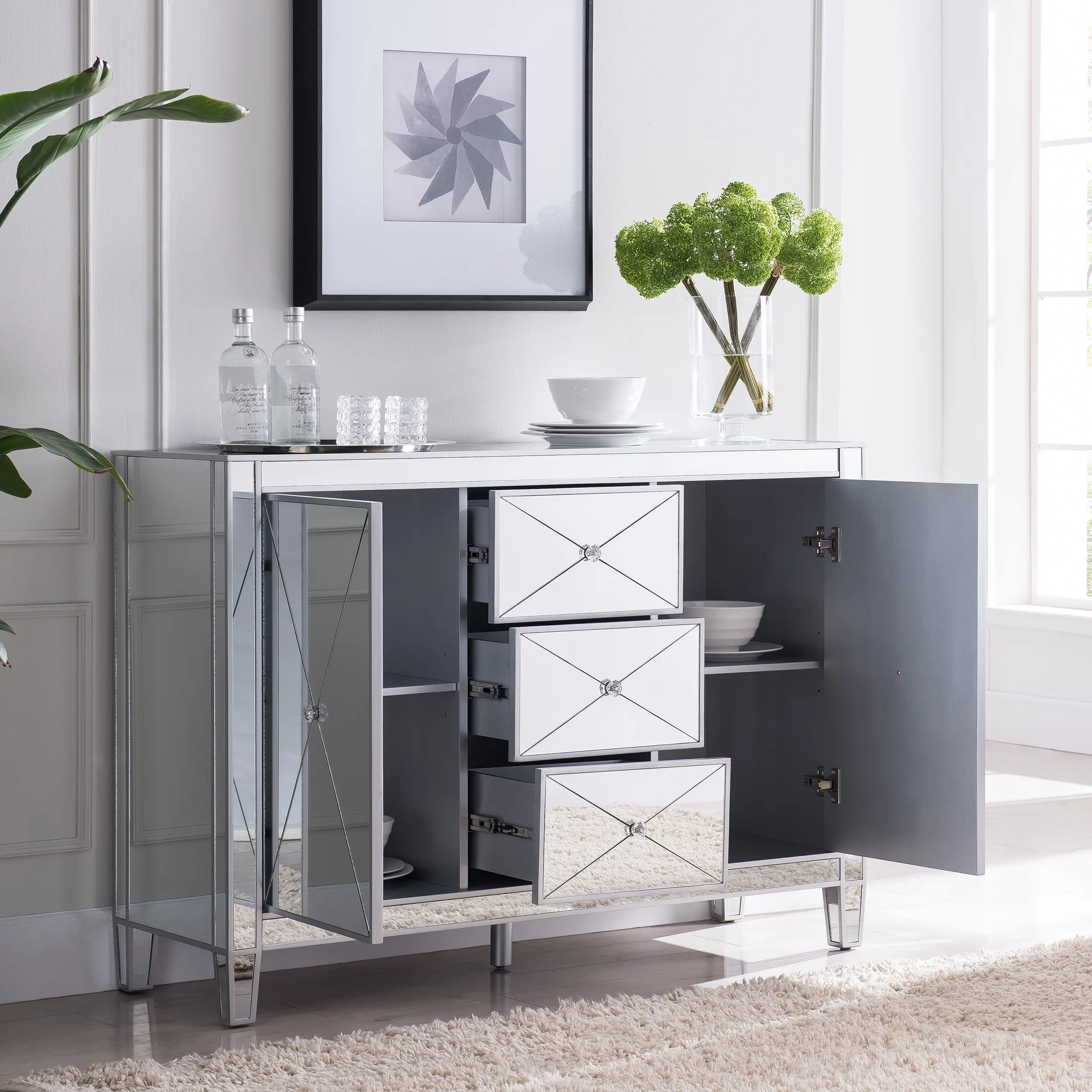OC9150 Mirage 3-Drawer Mirrored Cabinet-3