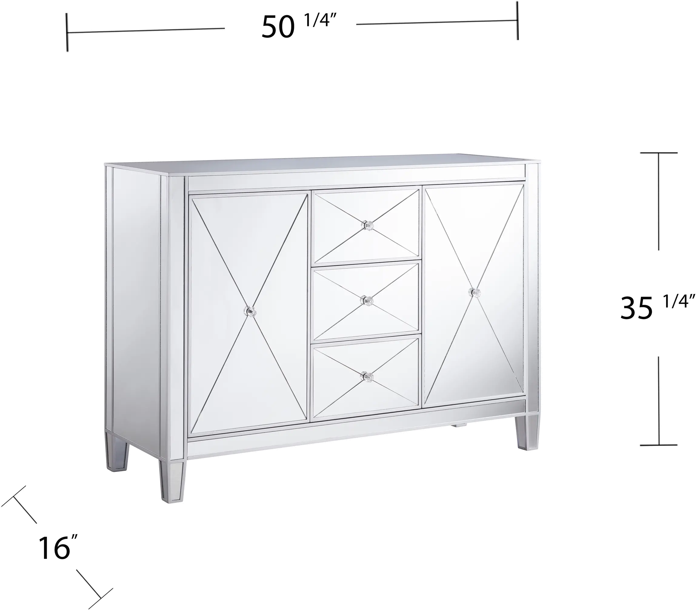 OC9150 Mirage 3-Drawer Mirrored Cabinet-9