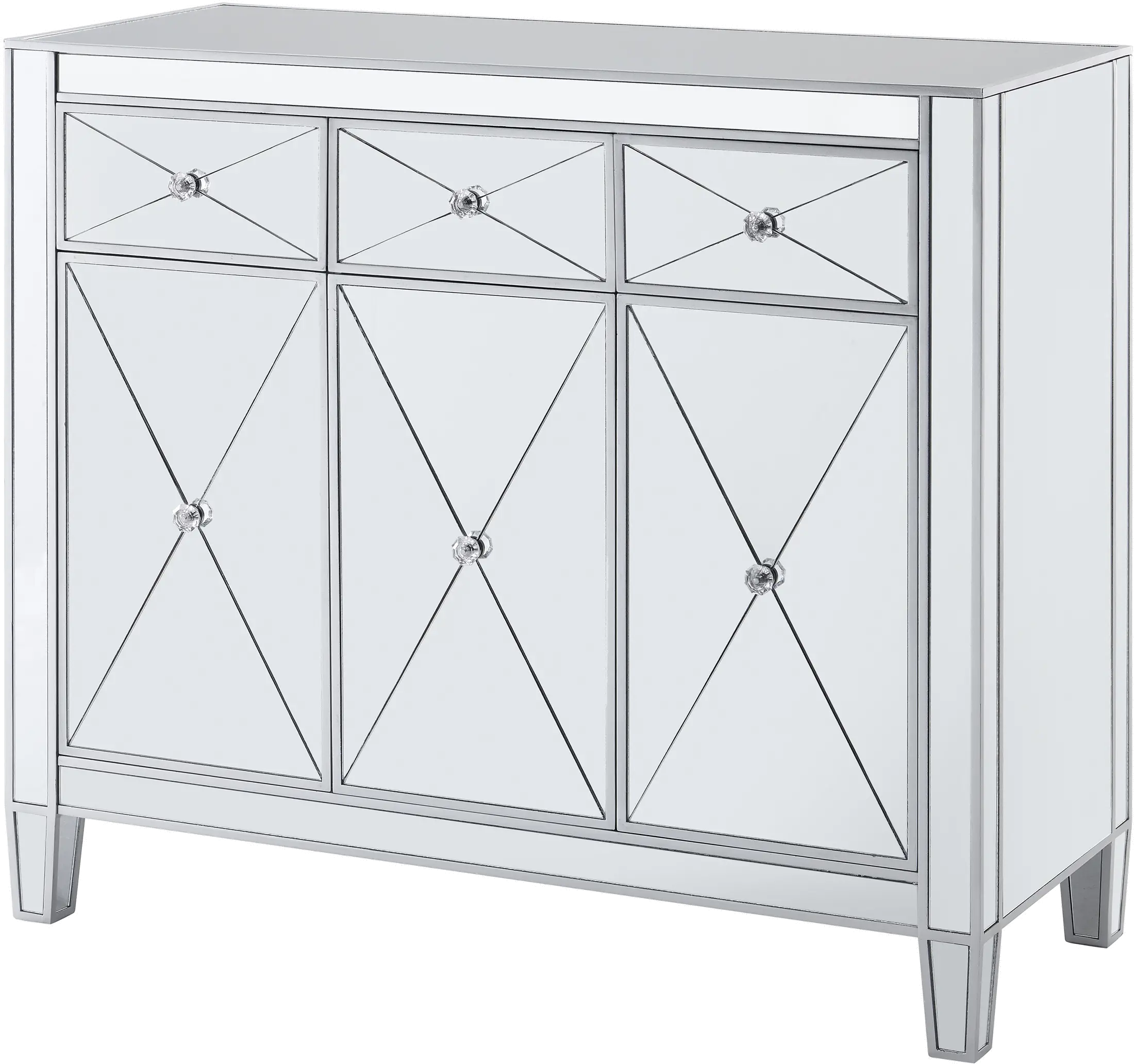 OC9151 Mirage 3-Door Mirrored Accent Cabinet-5
