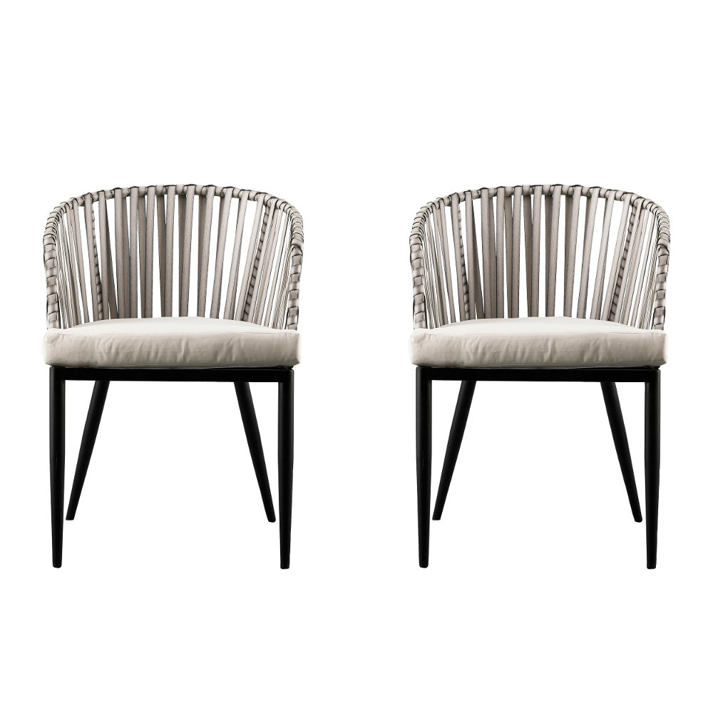 Melilani Outdoor Wicker Chairs with Cushions Set of 2