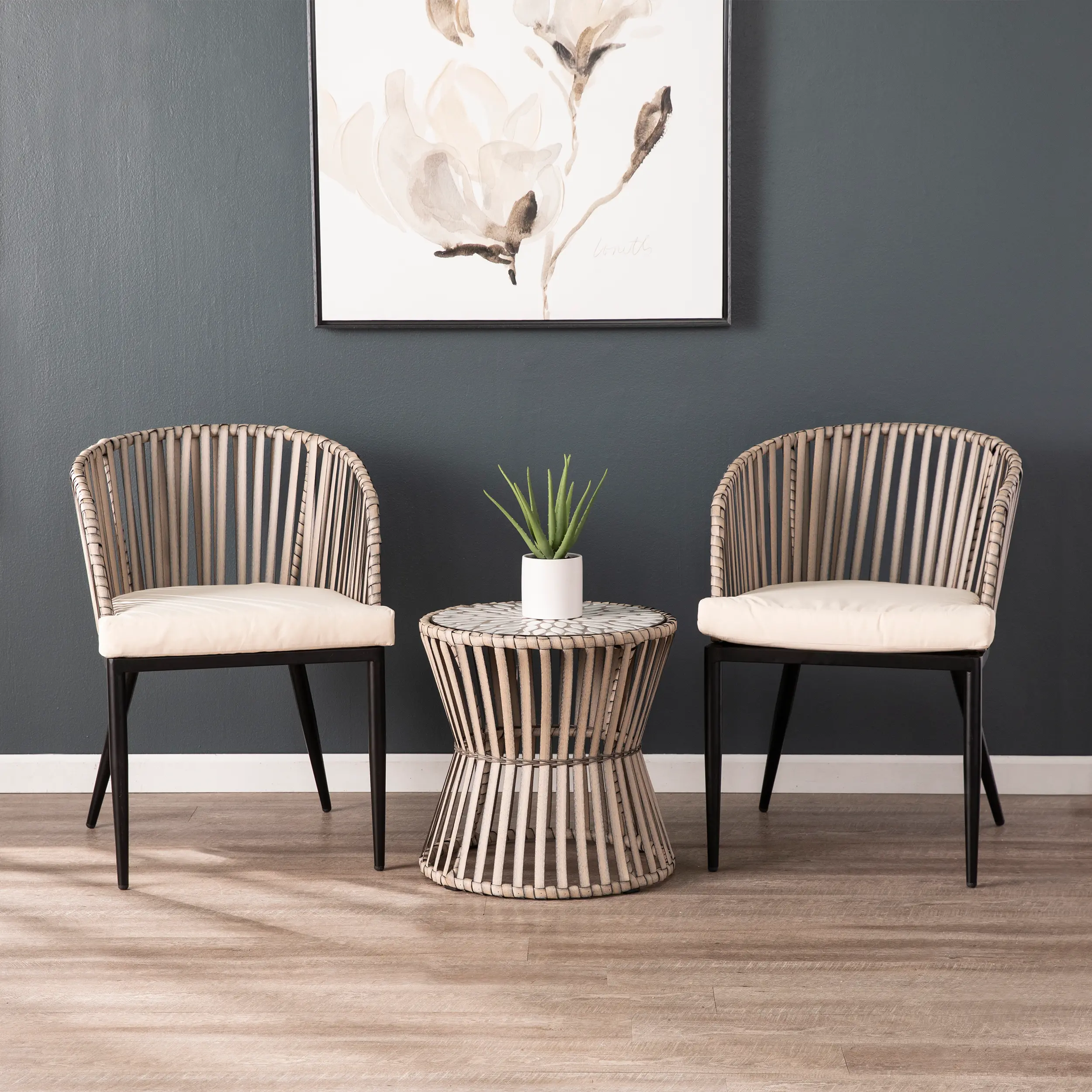 OD1086108 Melilani Outdoor Wicker Chairs with Cushions, Set of 2-9