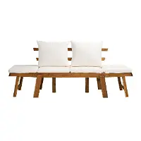 OD1089109 Holly & Martin Dolavon Outdoor Convertible Lounge Chair with White Cushions