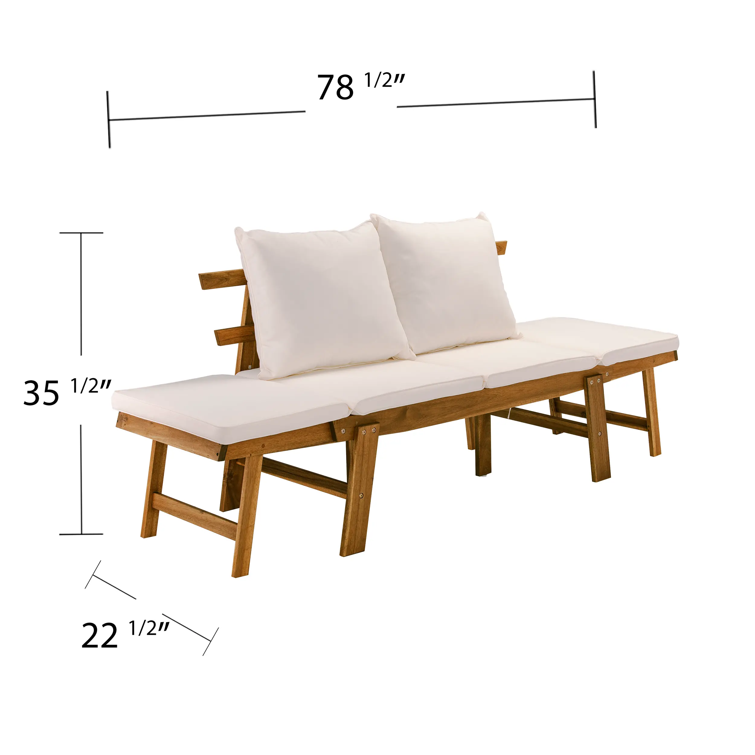 OD1089109 Holly & Martin Dolavon Outdoor Convertible Lounge Chair with White Cushions-4