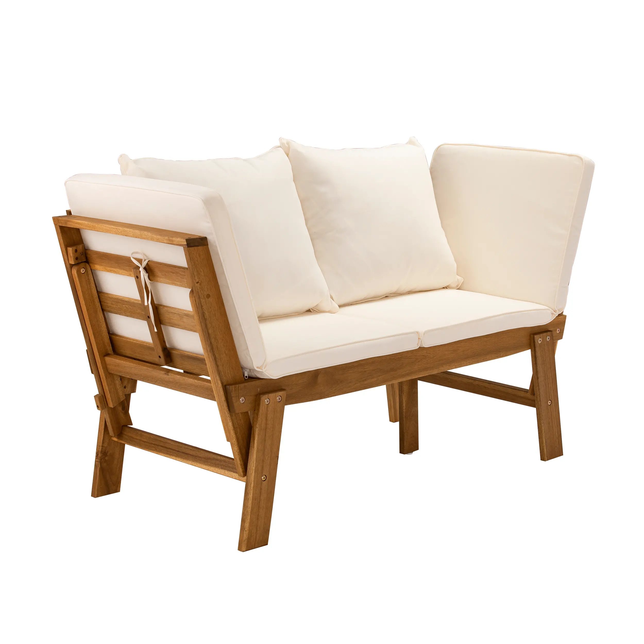 OD1089109 Holly & Martin Dolavon Outdoor Convertible Lounge Chair with White Cushions-5