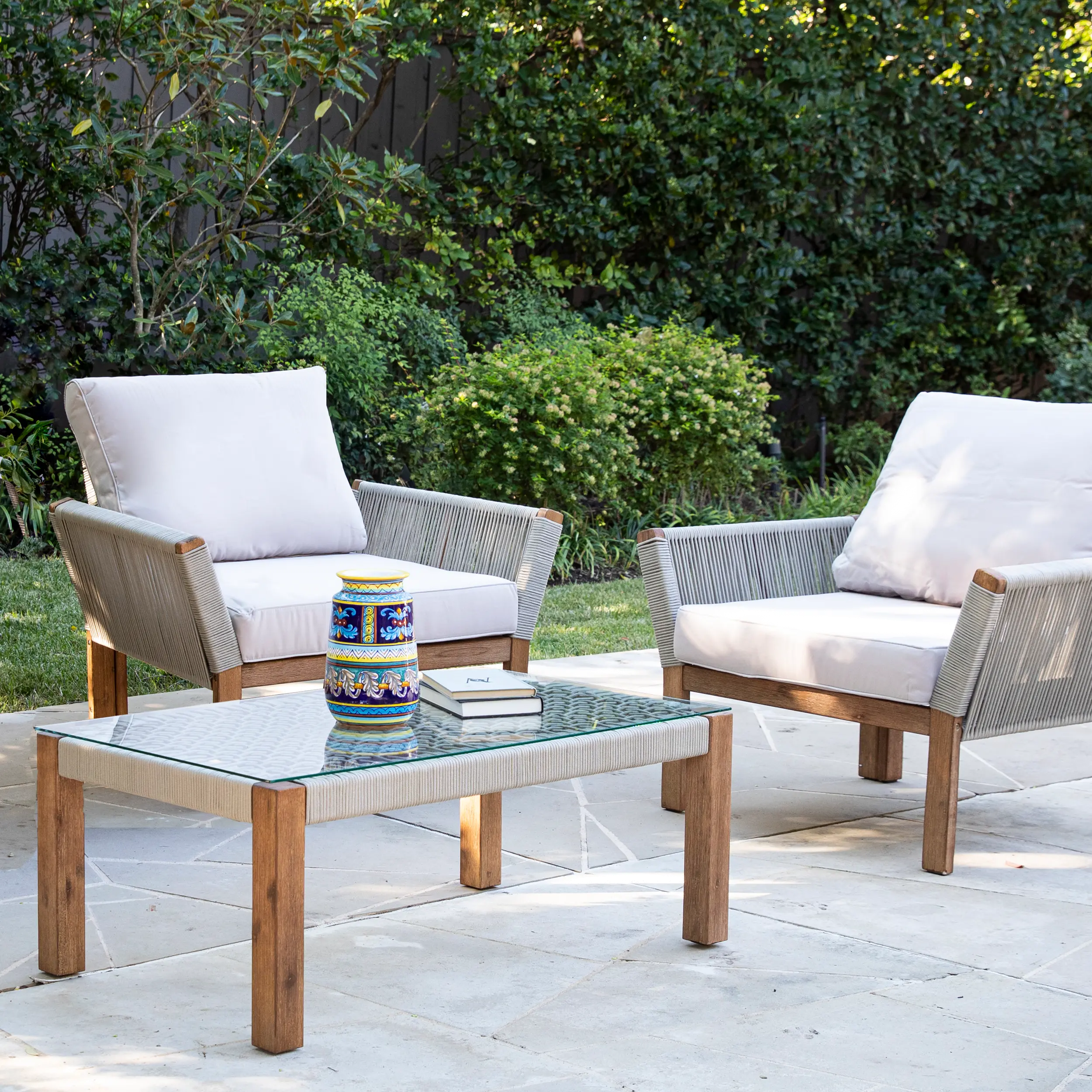 OD1089308P Brendina Outdoor Armchair with White Cushions, Set of 2-2