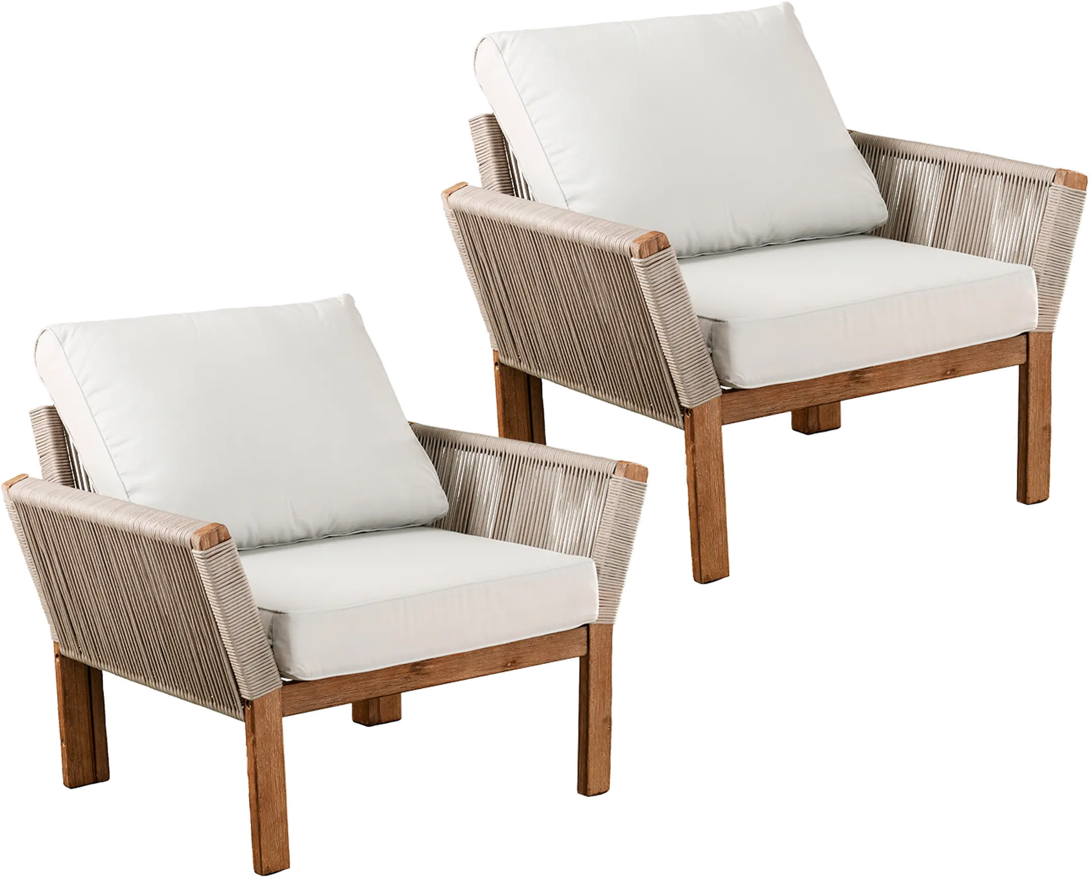 OD1089308P Brendina Outdoor Armchair with White Cushions, Set of 2-3