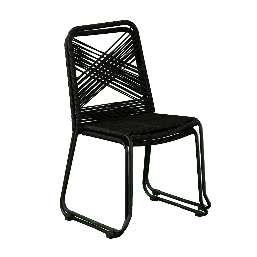 Holly & Martin Padko Outdoor Black Rope Chairs Set of 2