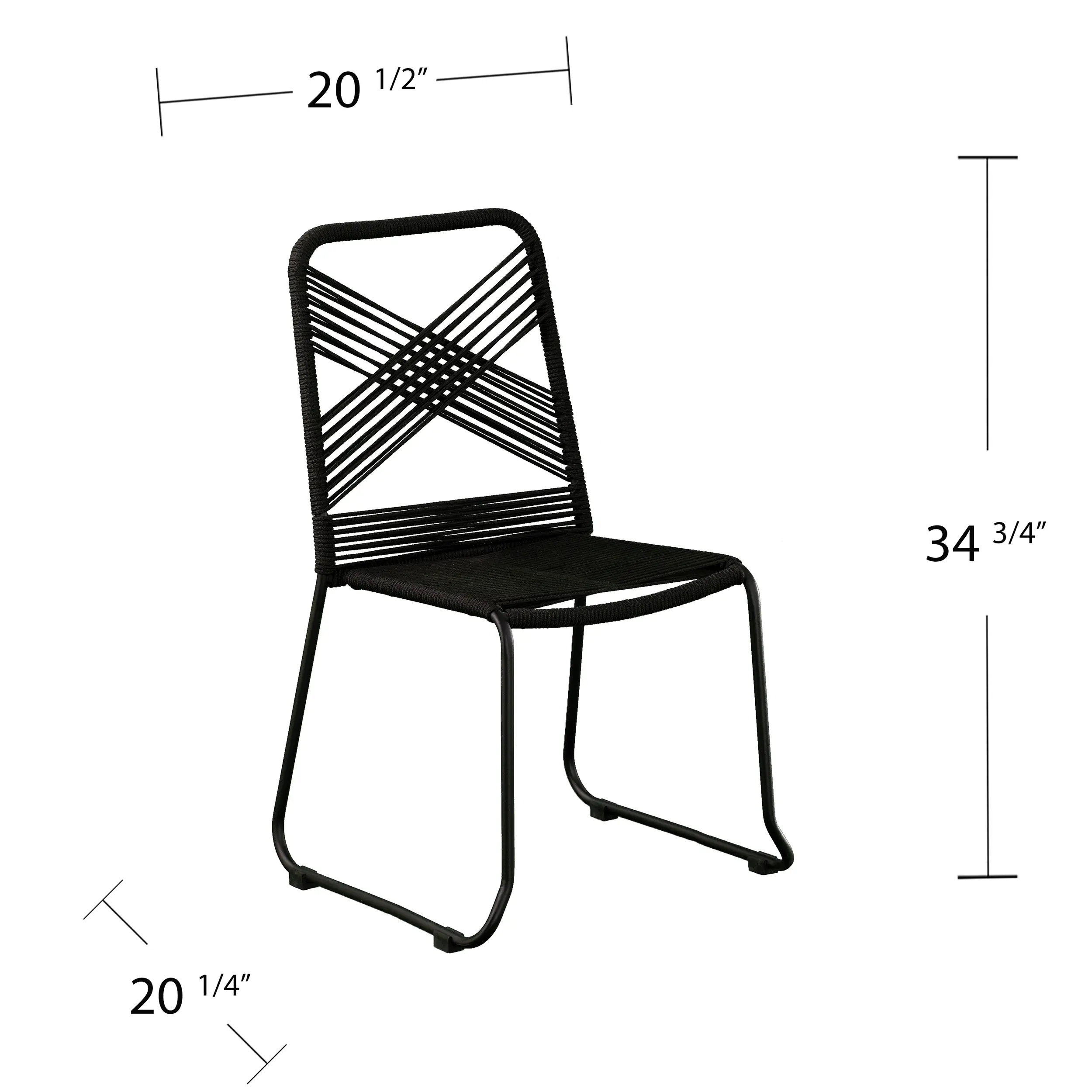 OD1089508 Holly & Martin Padko Outdoor Black Rope Chairs, Set of 2-3