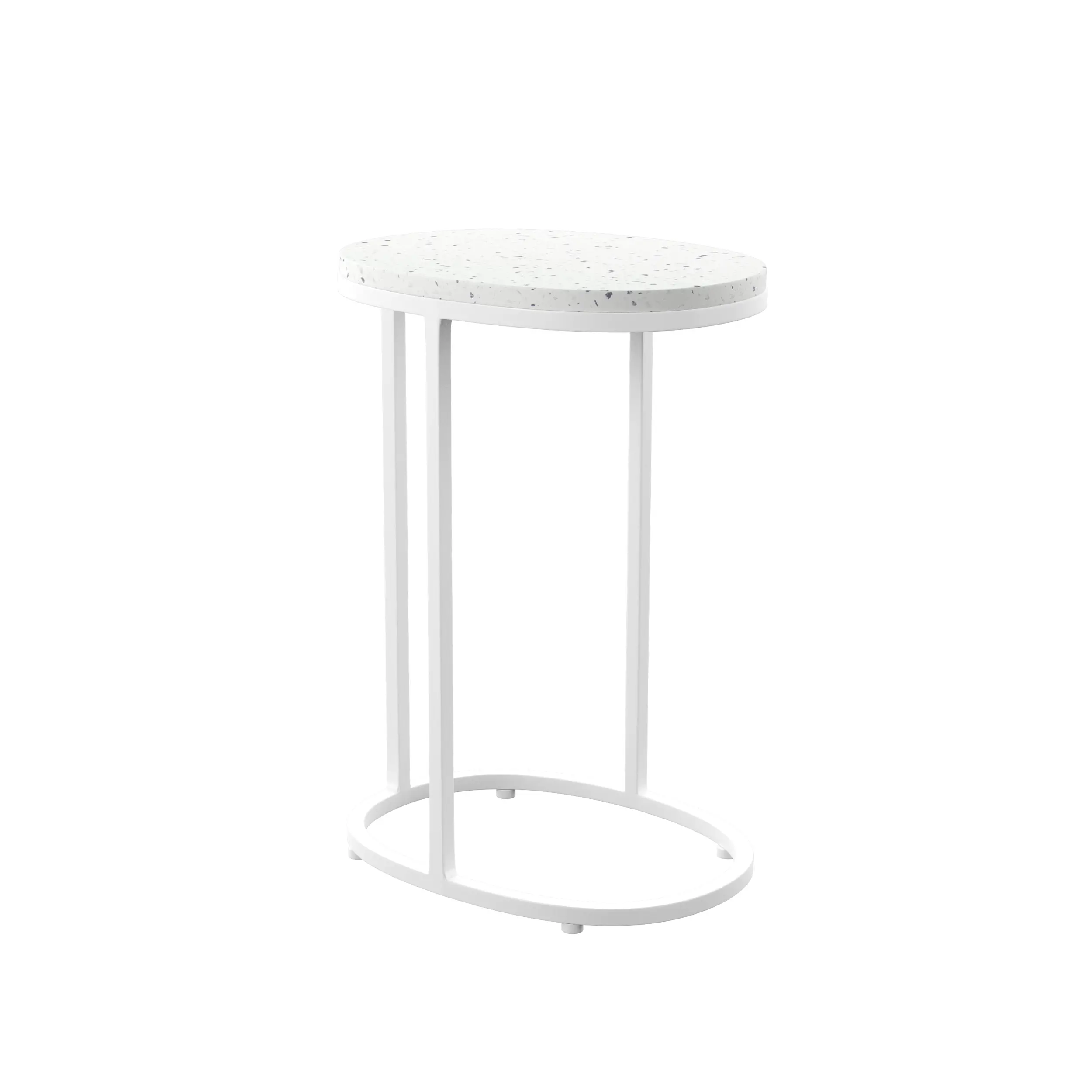 OD1089804 Vicanno White Terrazzo Outdoor Nesting Tables, Set of 2-6