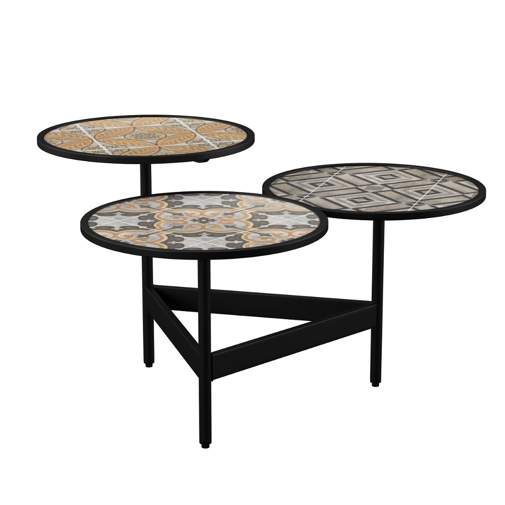 Lorengo Outdoor 3-Tier Coffee Table