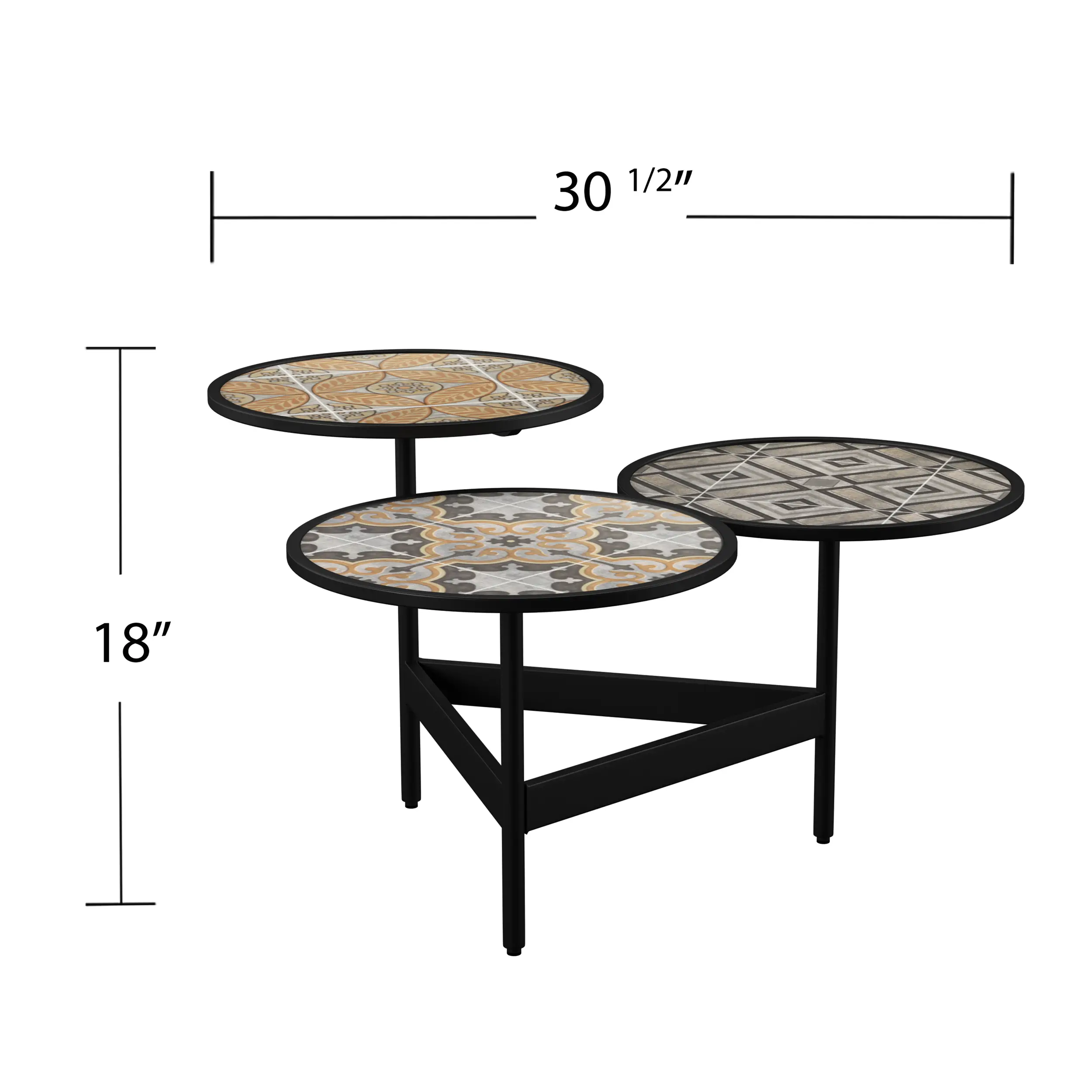 OD1129100 Lorengo Outdoor 3-Tier Coffee Table-3