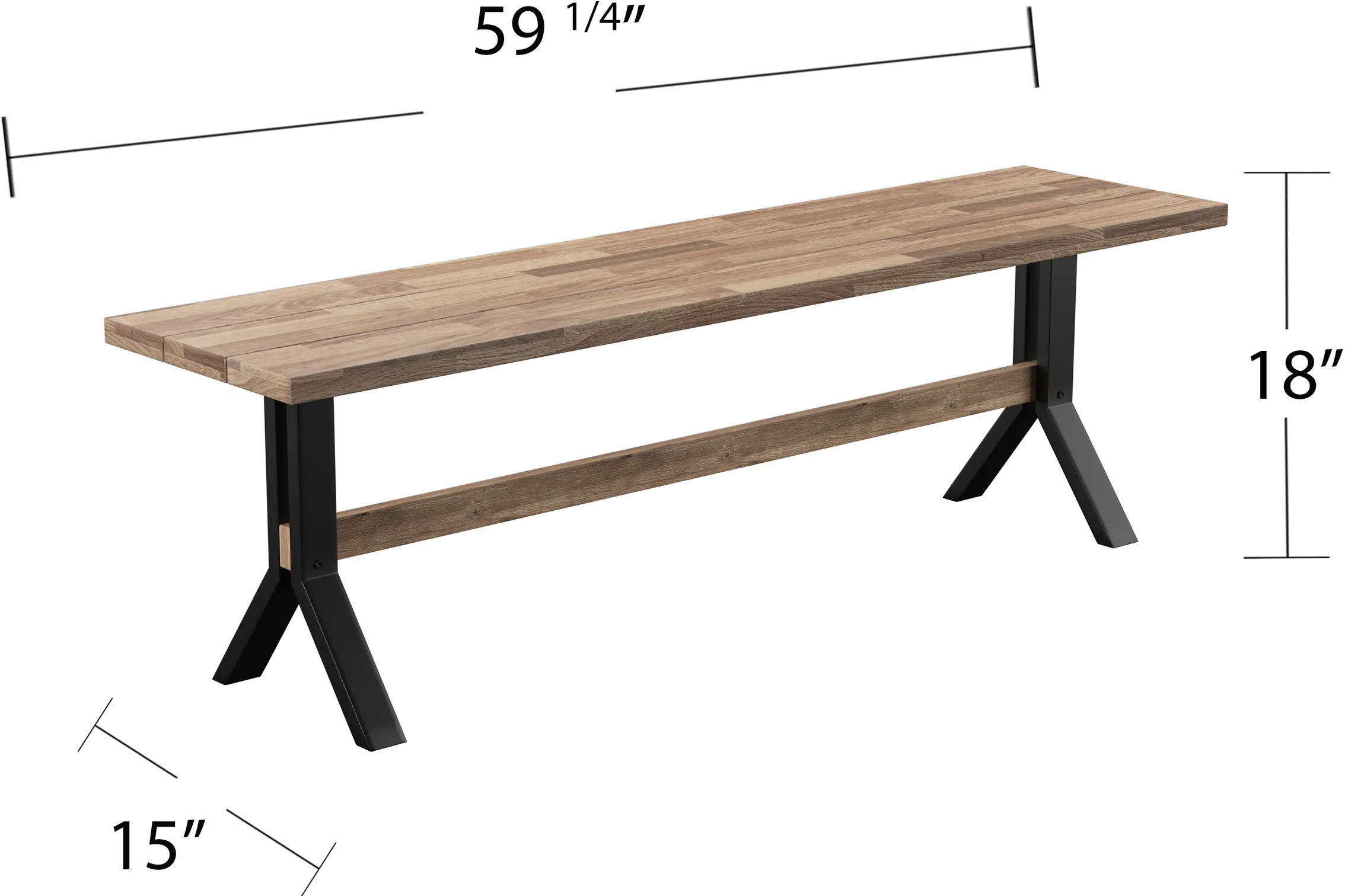 OD1132326 Standlake Wood Slatted Outdoor Bench-7